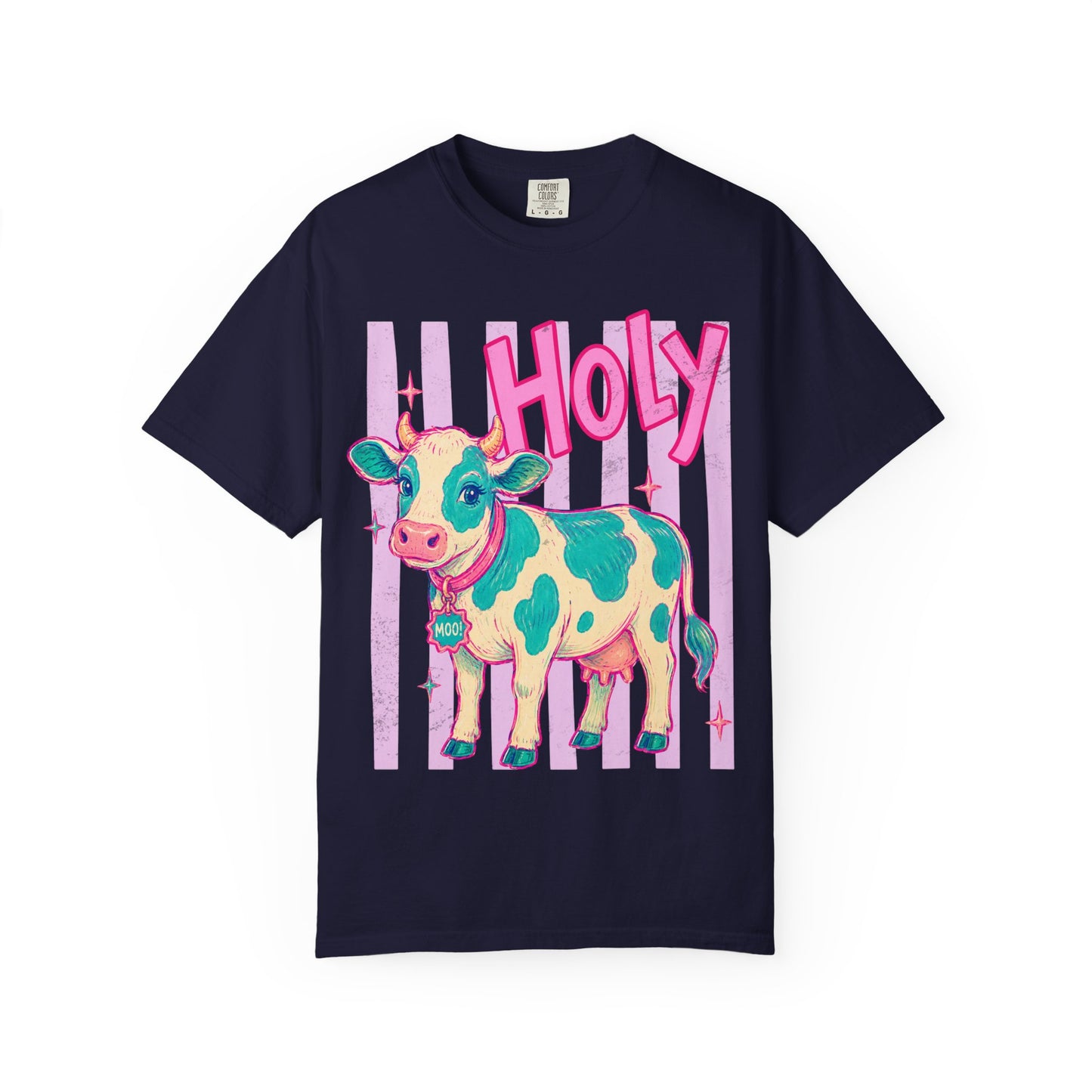 Holy Cow Graphic T-Shirt — Cute Pastel Cow Illustration