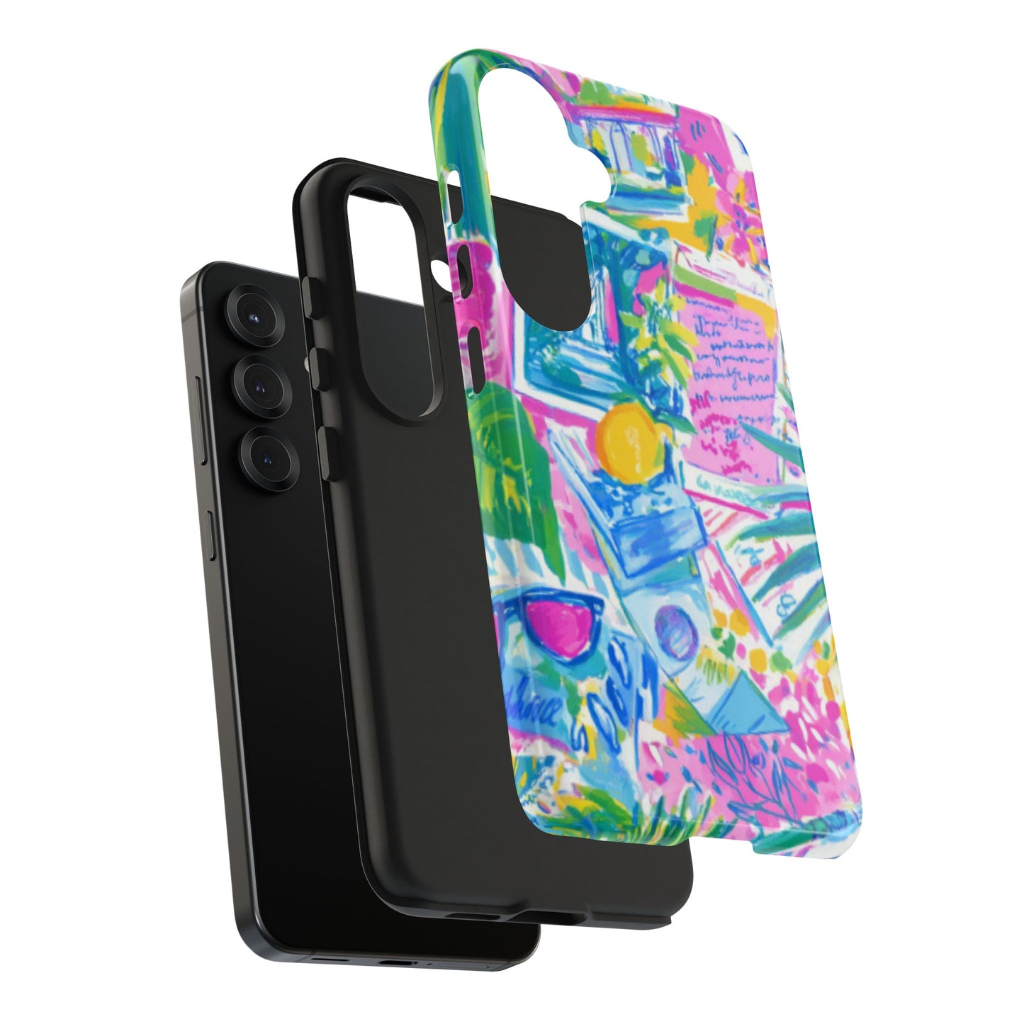Tough Phone Case — Colorful Tropical Desk Pattern