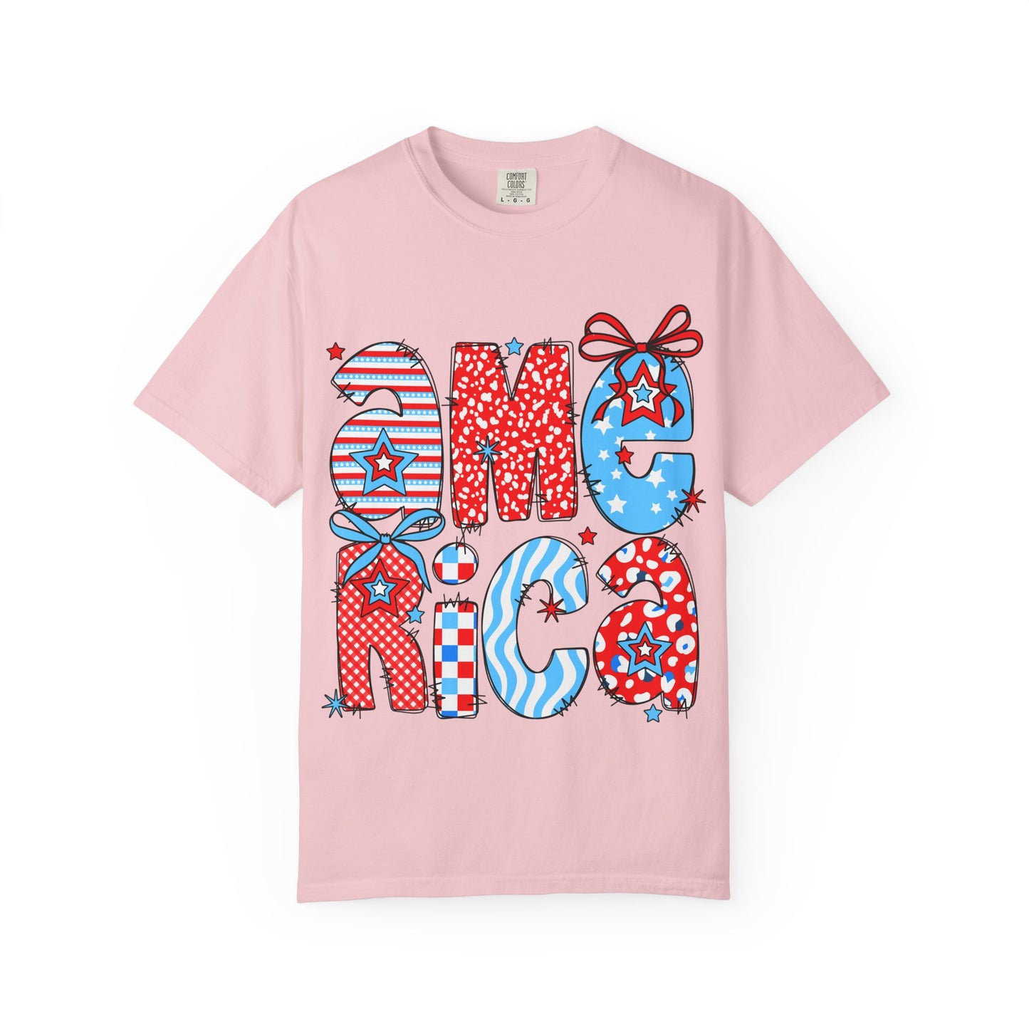 America Graphic T-Shirt — Patriotic Red White Blue 4th of July Tee