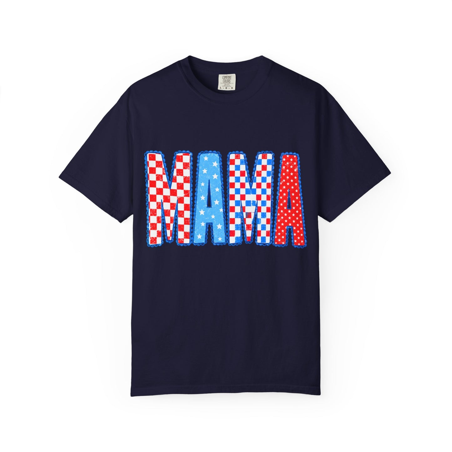 Mama Patriotic T-Shirt — Red White Blue Americana 'MAMA' Graphic Tee