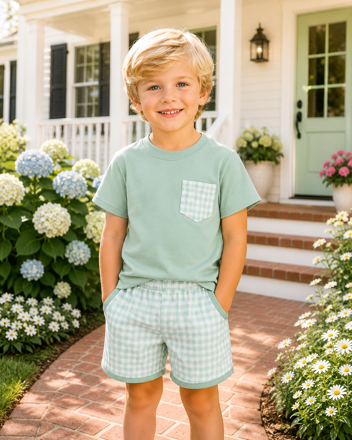 Sage Plaid Set