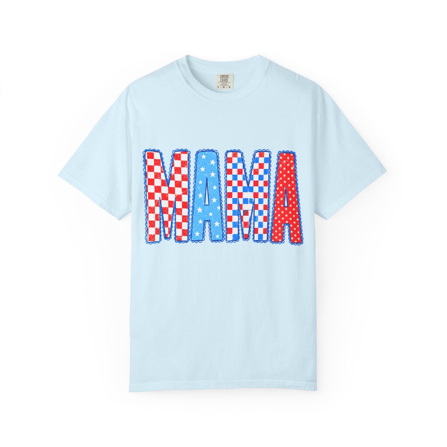 Mama Patriotic T-Shirt — Red White Blue Americana 'MAMA' Graphic Tee