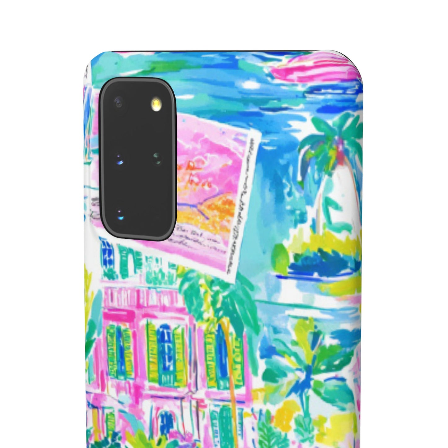 Tropical Pastel Beach Houses Print - PHONE CASE