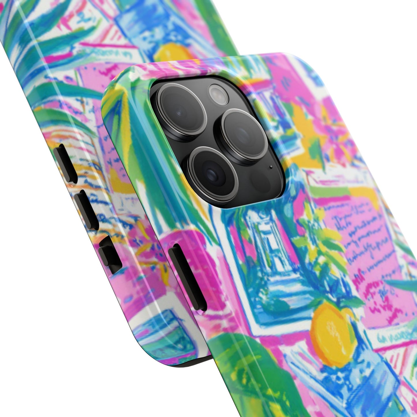 Tough Phone Case — Colorful Tropical Desk Pattern