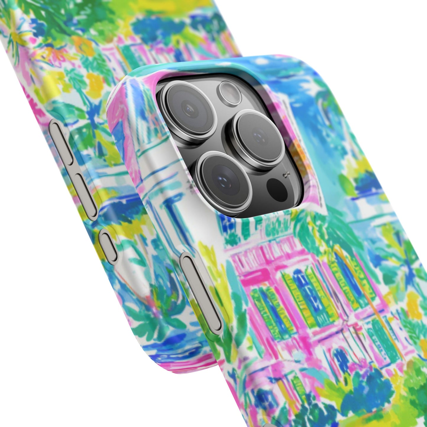 Tropical Pastel Beach Houses Print - PHONE CASE