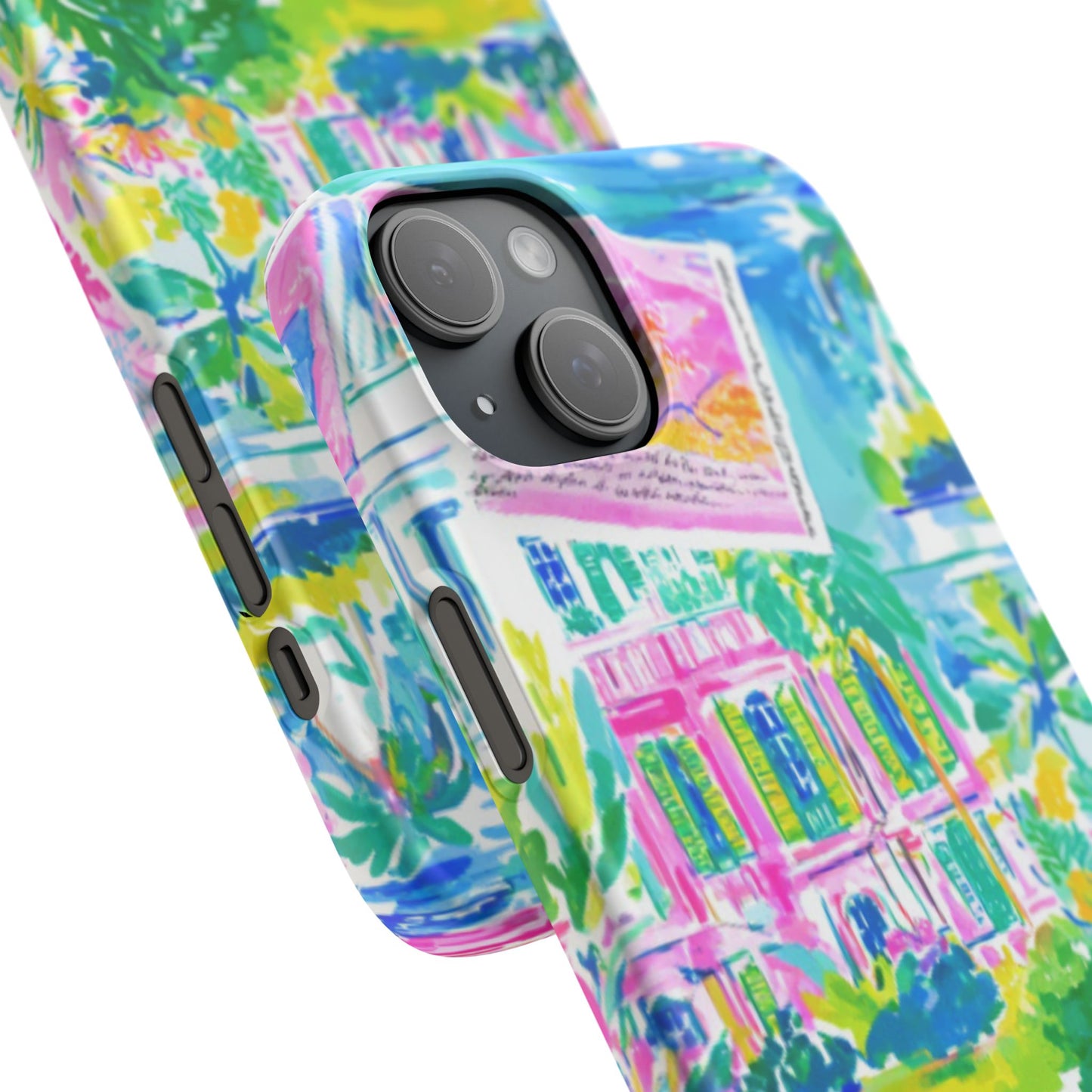 Tropical Pastel Beach Houses Print - PHONE CASE