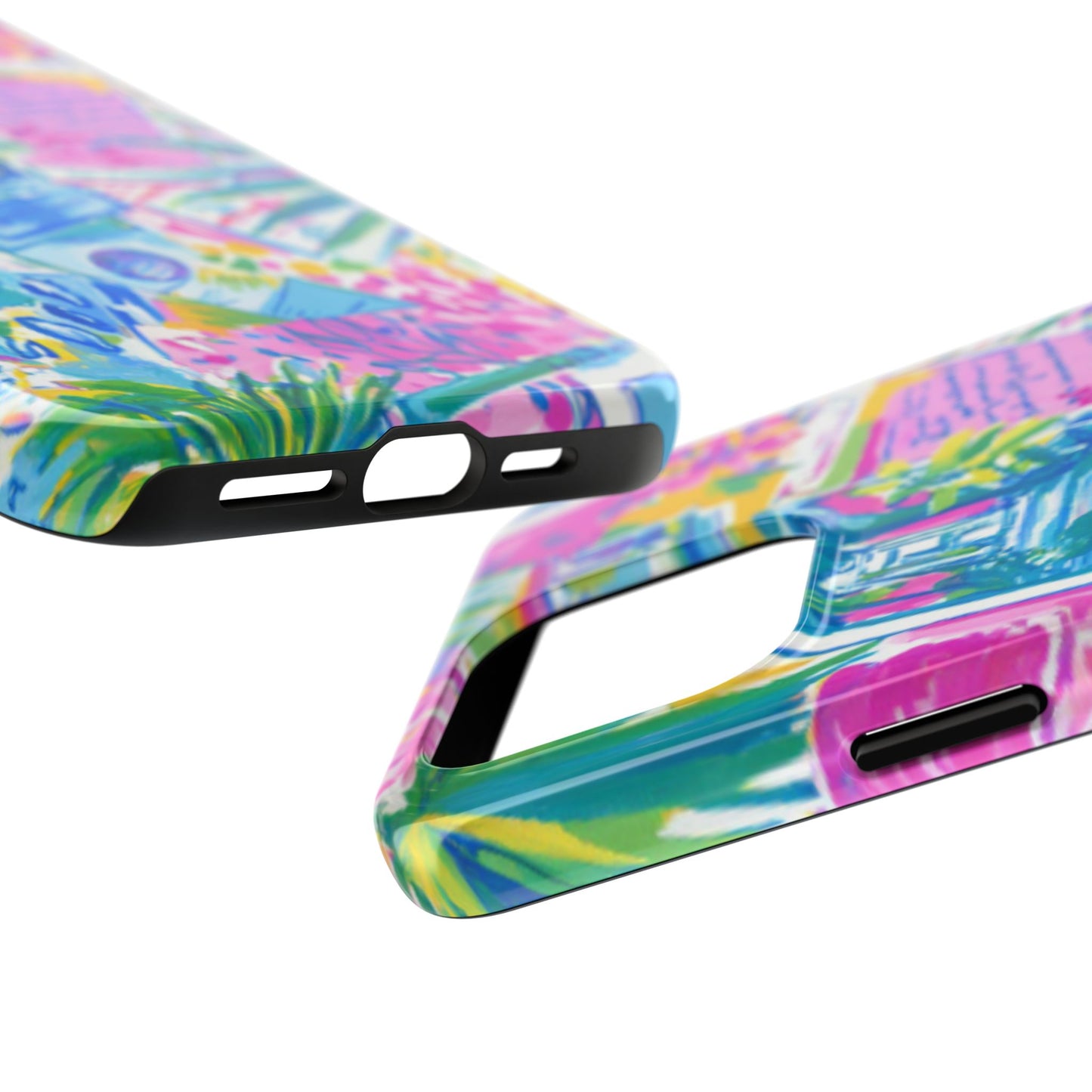 Tough Phone Case — Colorful Tropical Desk Pattern