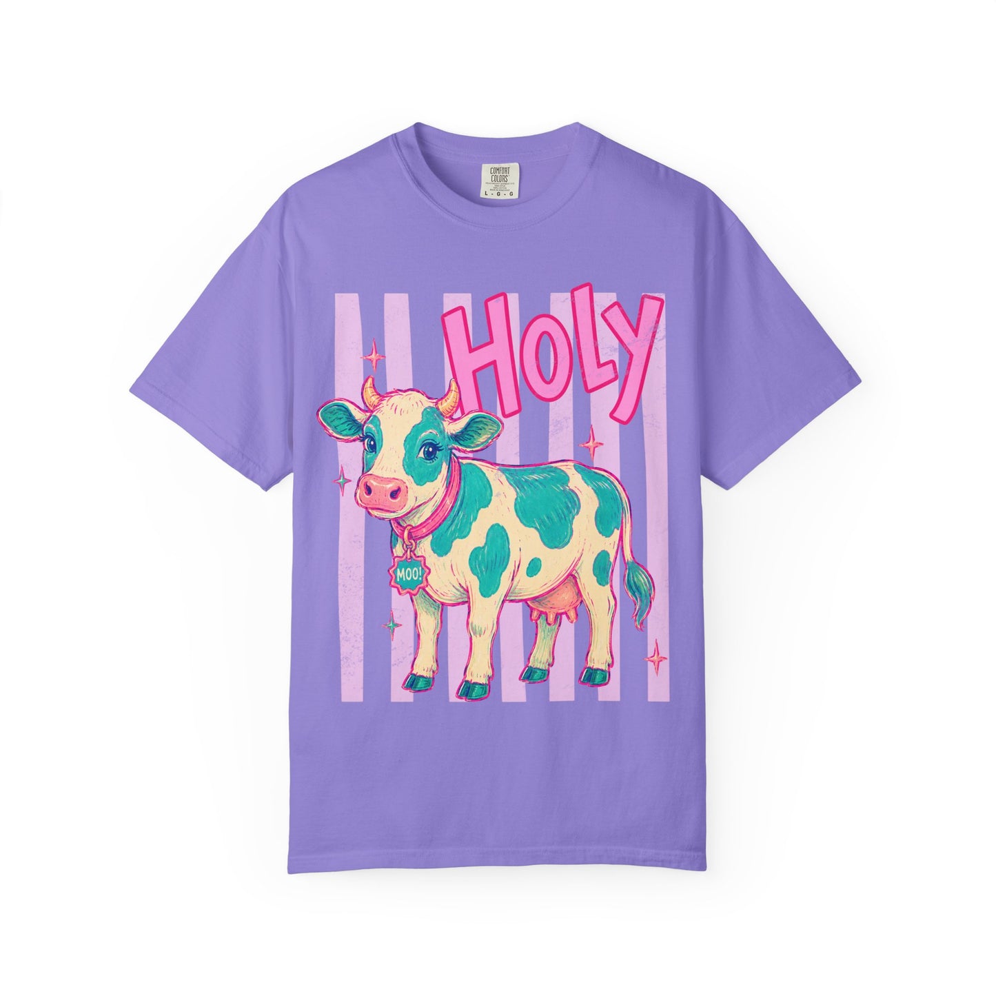 Holy Cow Graphic T-Shirt — Cute Pastel Cow Illustration