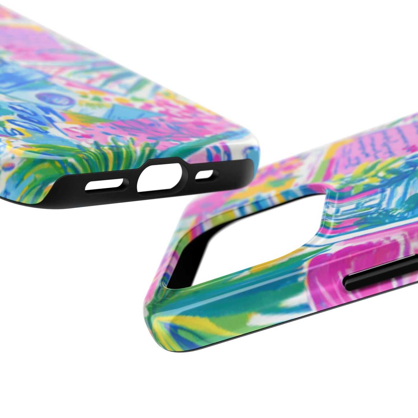 Tough Phone Case — Colorful Tropical Desk Pattern