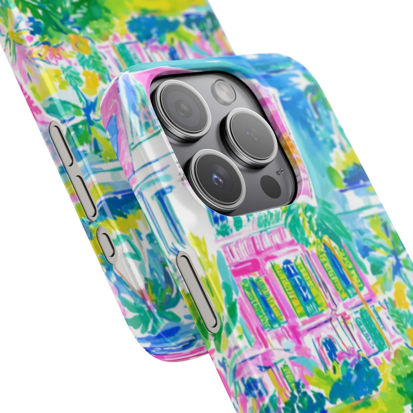 Tropical Pastel Beach Houses Print - PHONE CASE