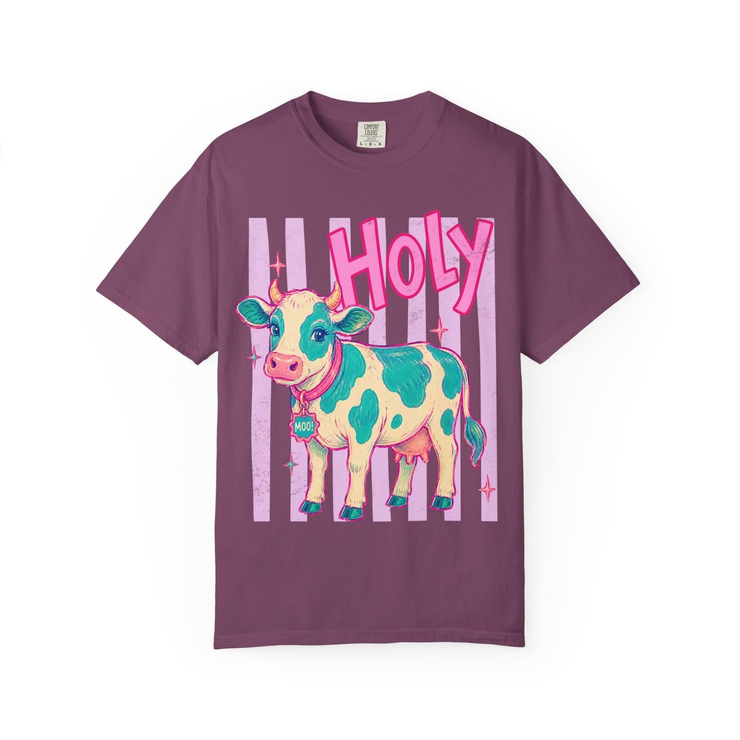 Holy Cow Graphic T-Shirt — Cute Pastel Cow Illustration