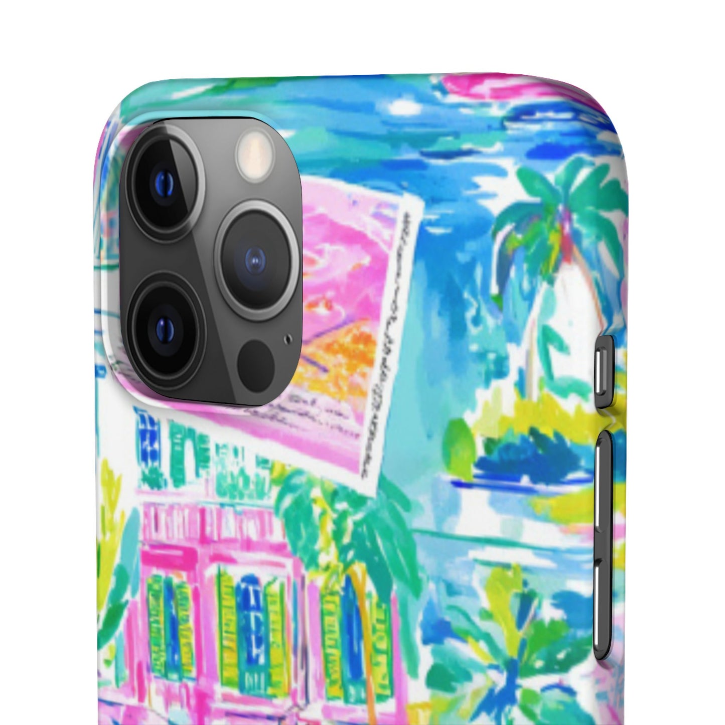 Tropical Pastel Beach Houses Print - PHONE CASE