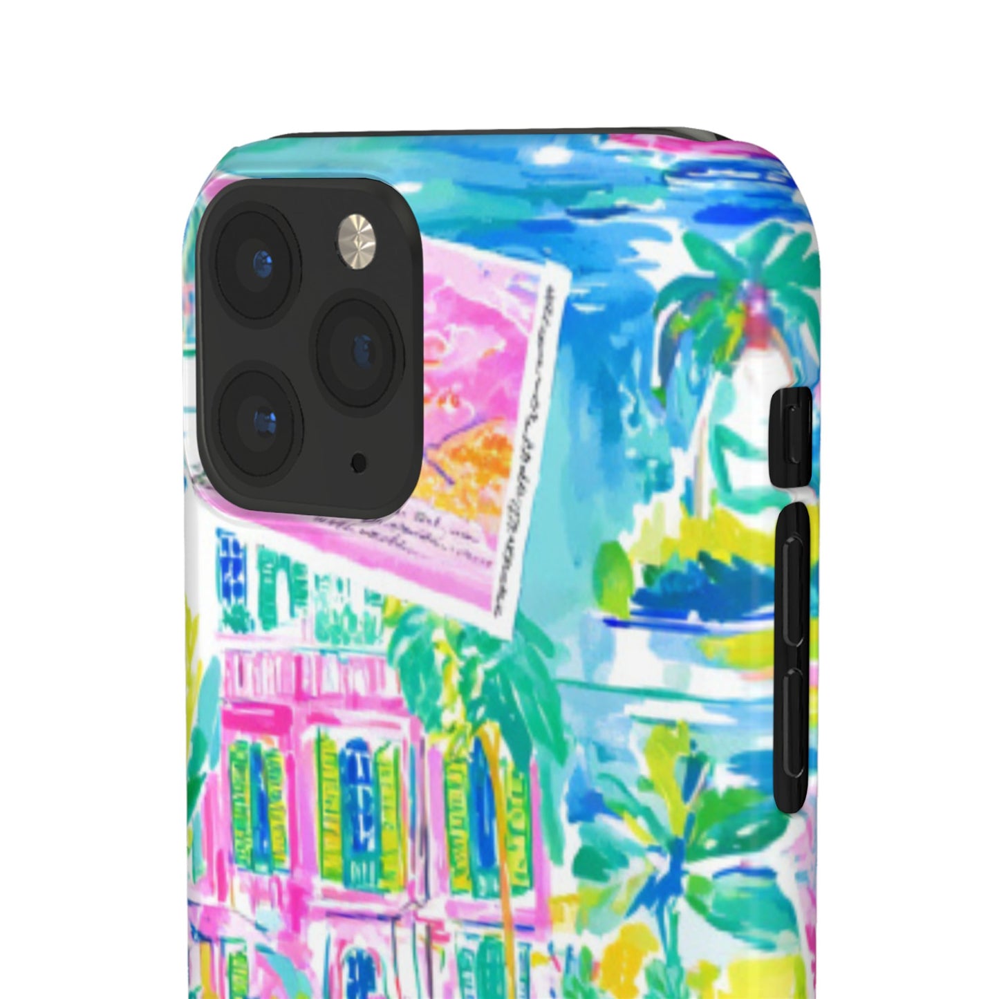 Tropical Pastel Beach Houses Print - PHONE CASE