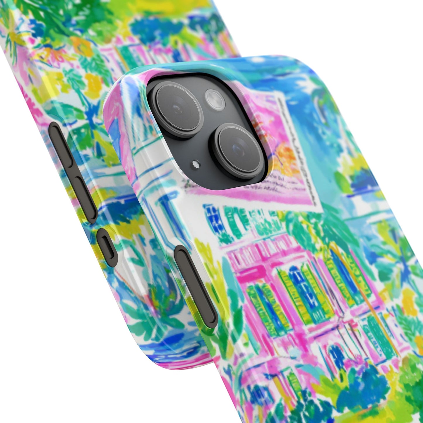 Tropical Pastel Beach Houses Print - PHONE CASE
