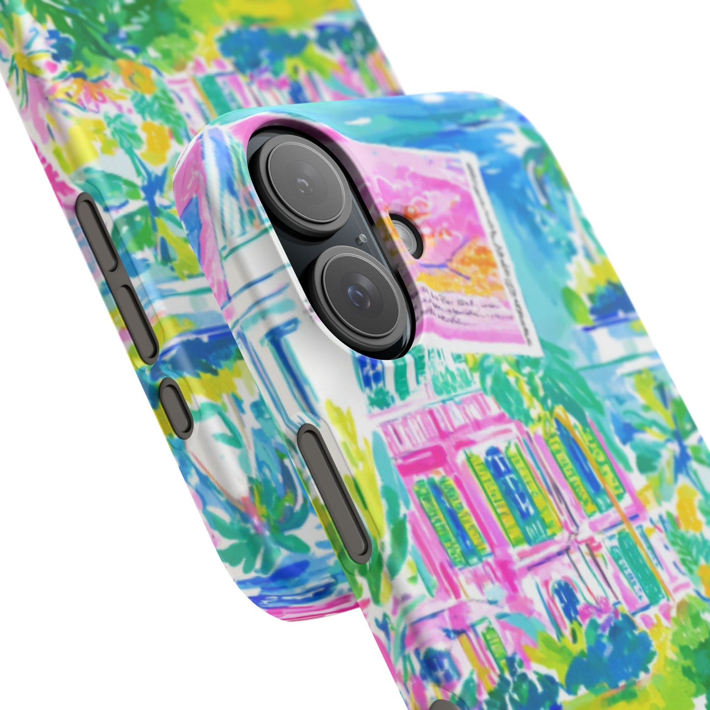Tropical Pastel Beach Houses Print - PHONE CASE