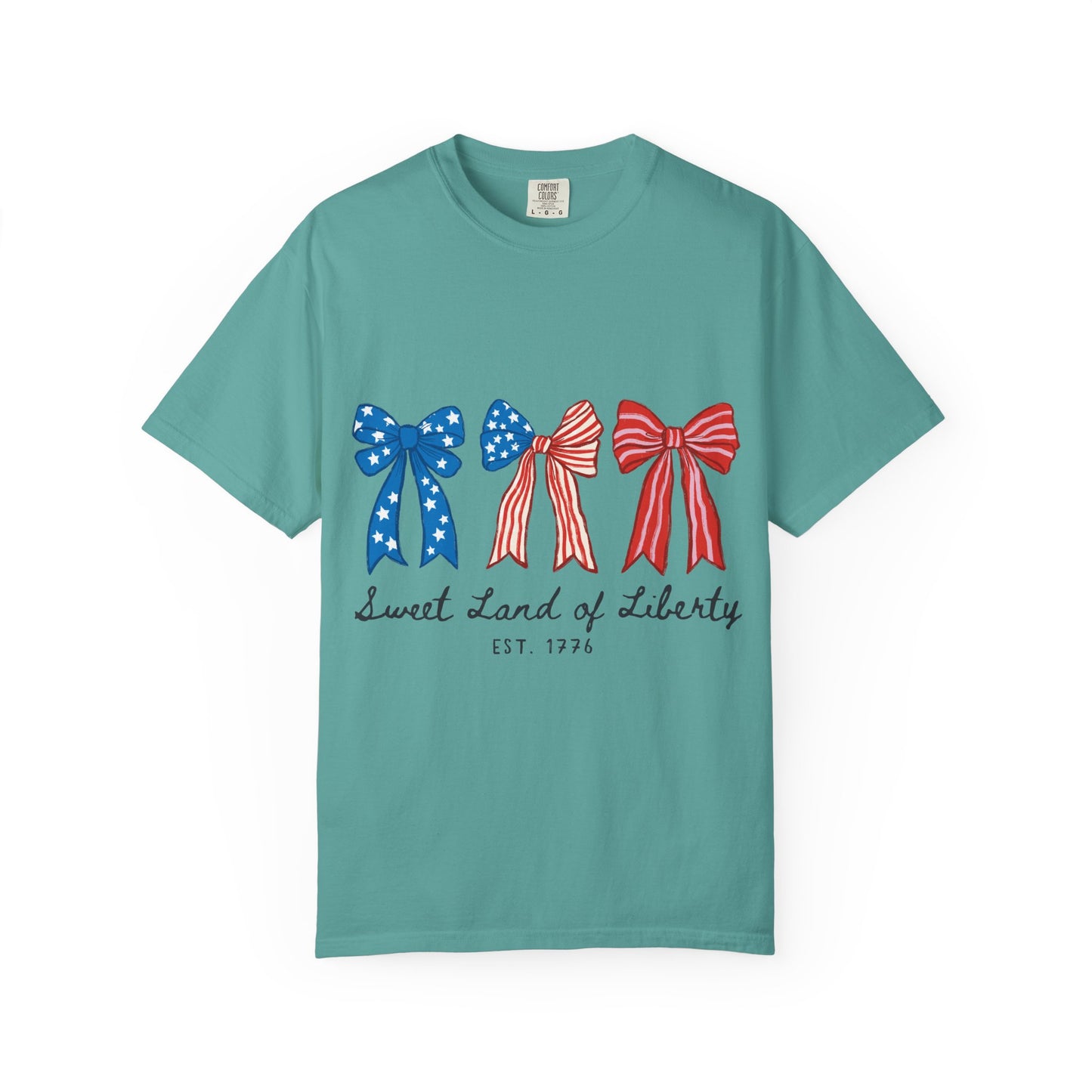 Patriotic Bows T-Shirt — "Sweet Land of Liberty" 4th of July Tee