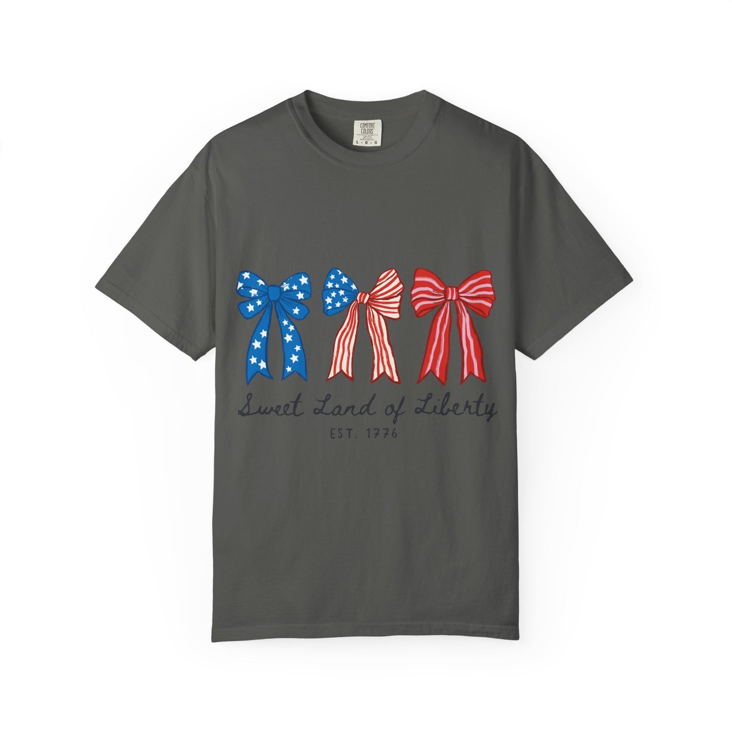 Patriotic Bows T-Shirt — "Sweet Land of Liberty" 4th of July Tee