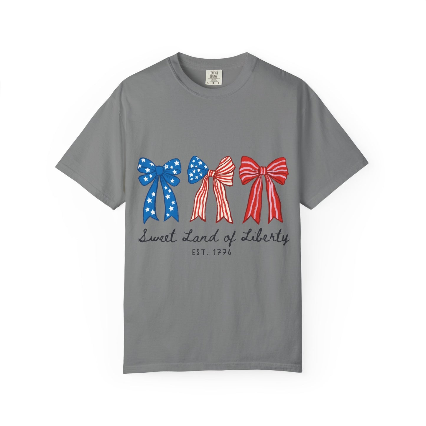 Patriotic Bows T-Shirt — "Sweet Land of Liberty" 4th of July Tee