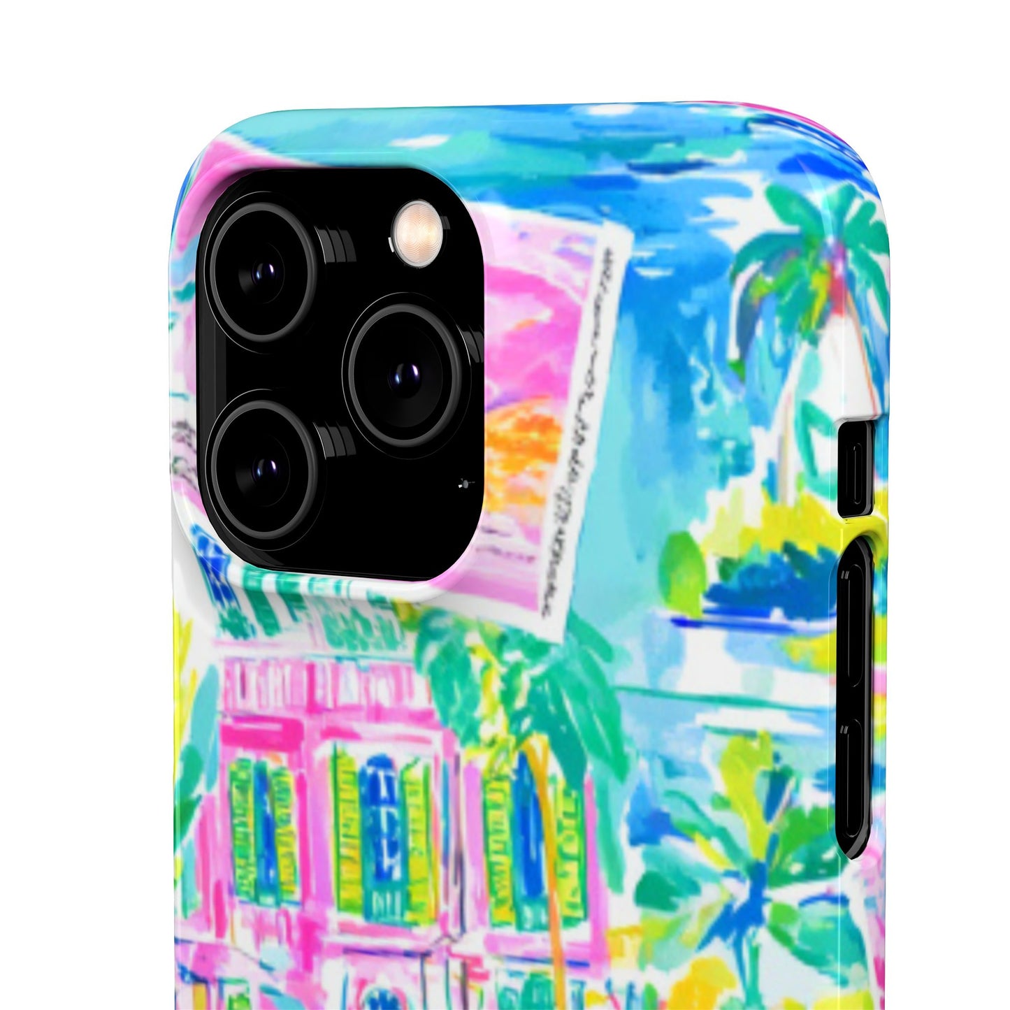 Tropical Pastel Beach Houses Print - PHONE CASE