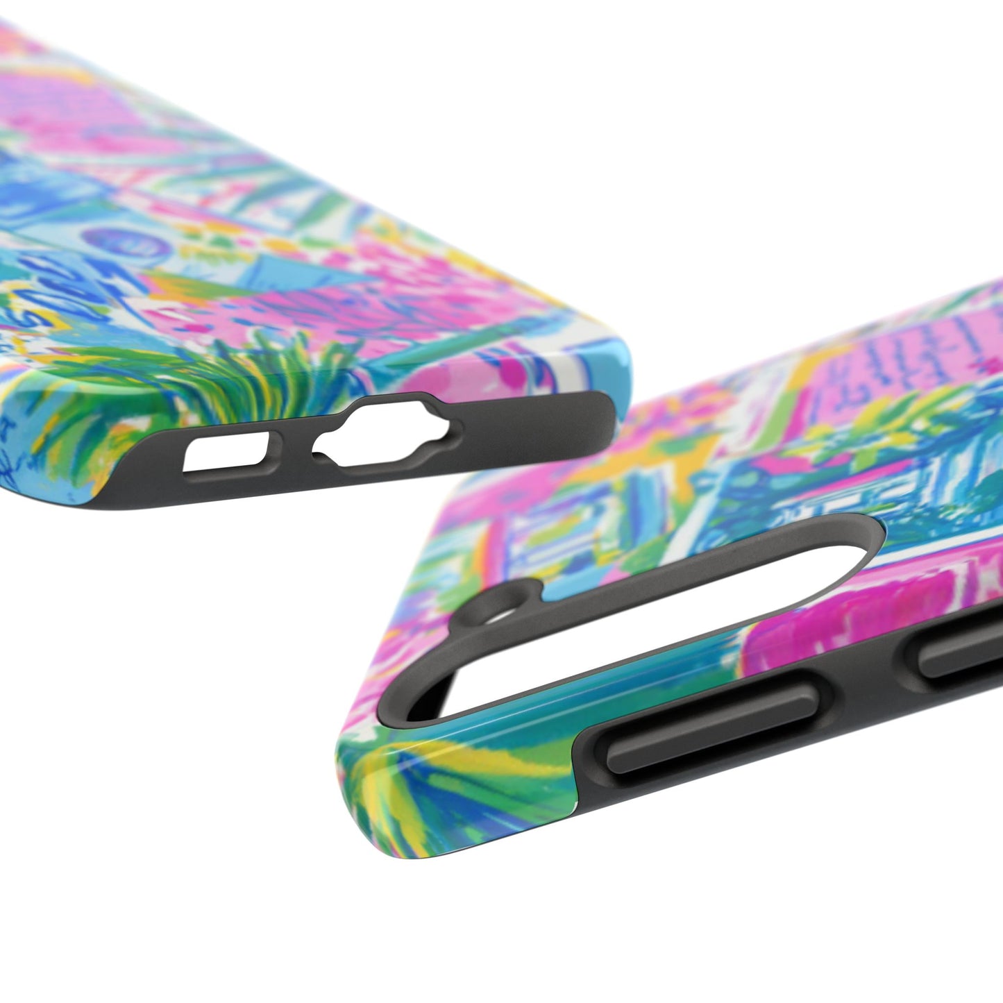 Tough Phone Case — Colorful Tropical Desk Pattern
