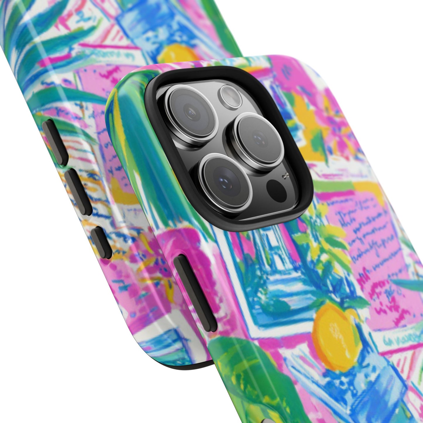 Tough Phone Case — Colorful Tropical Desk Pattern