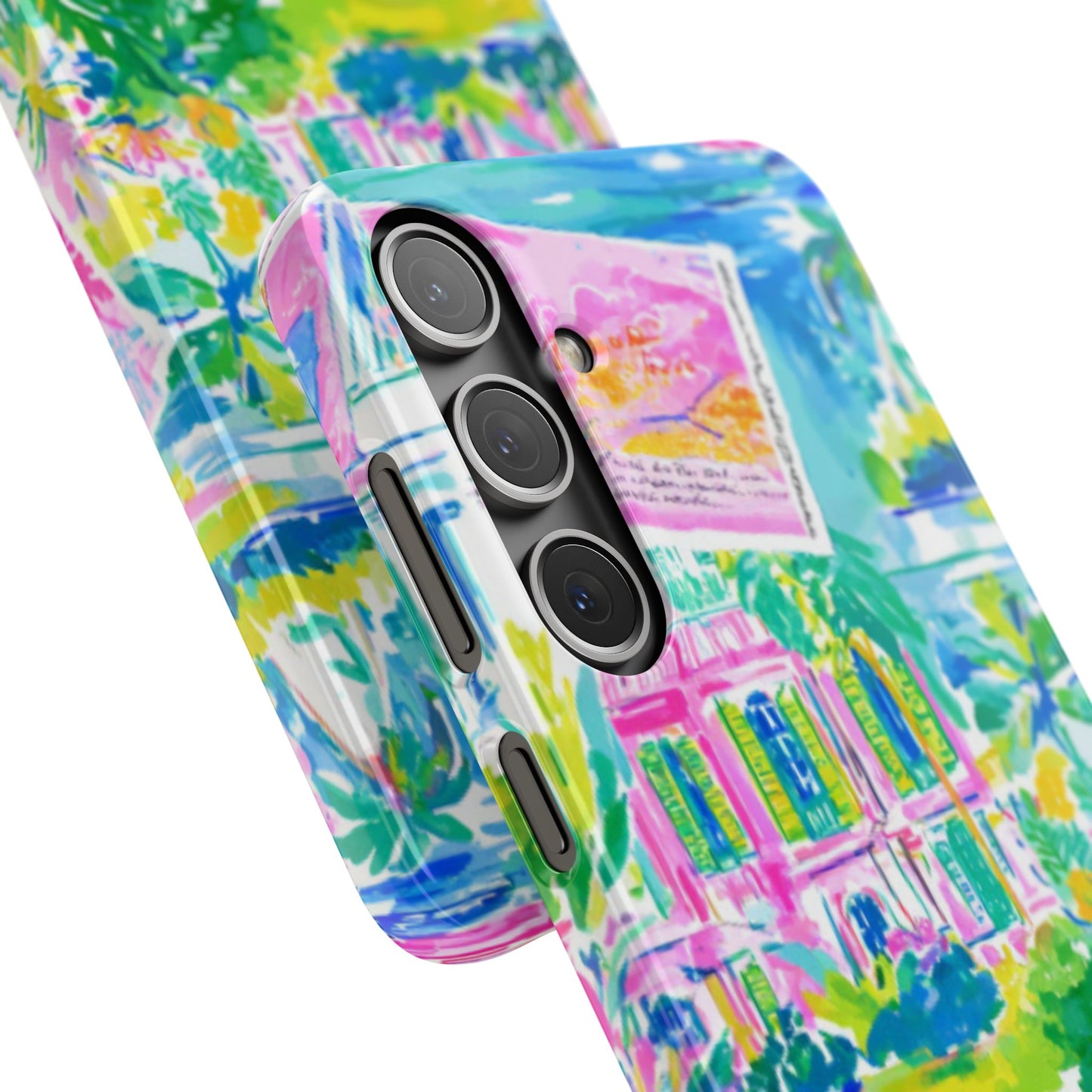 Tropical Pastel Beach Houses Print - PHONE CASE