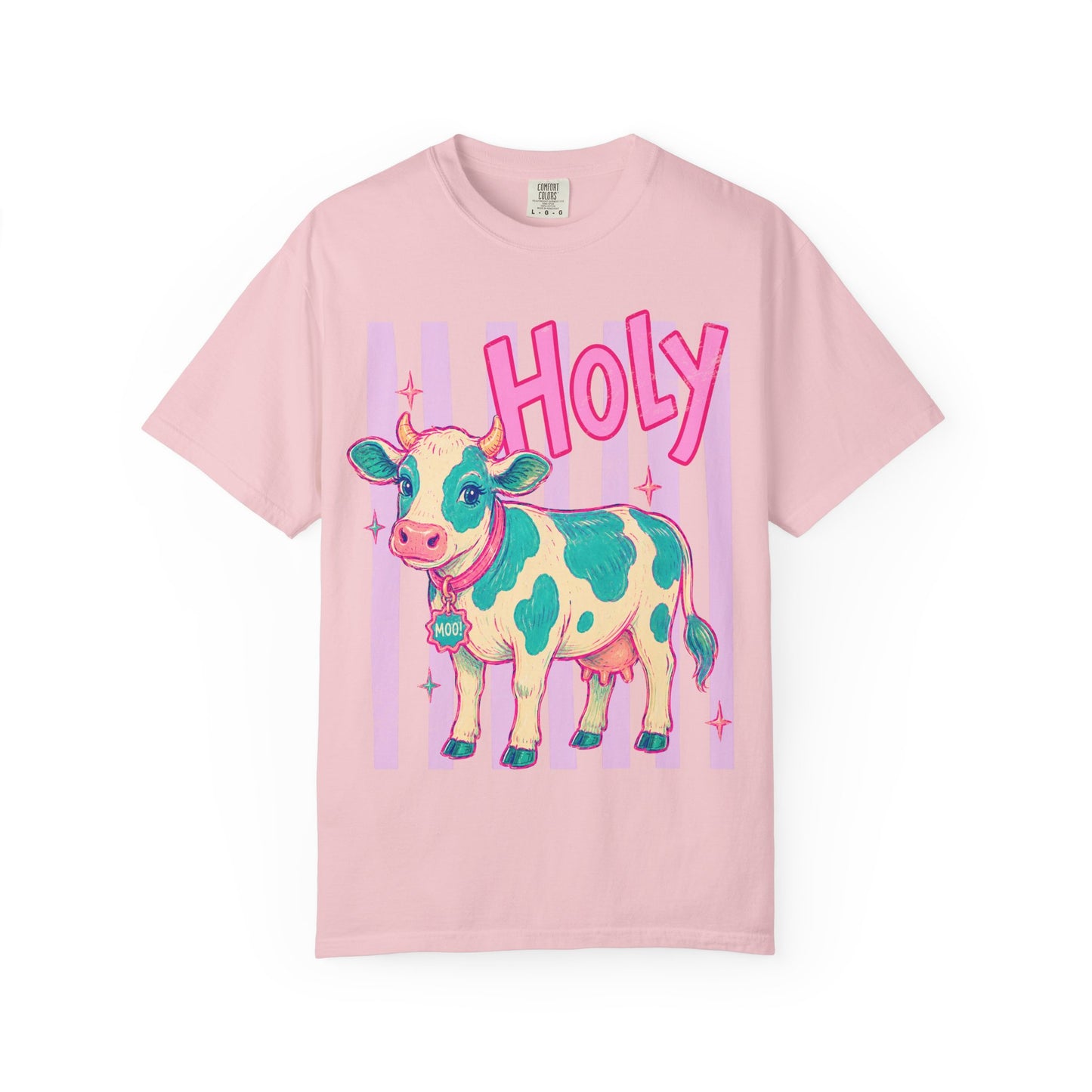Holy Cow Graphic T-Shirt — Cute Pastel Cow Illustration