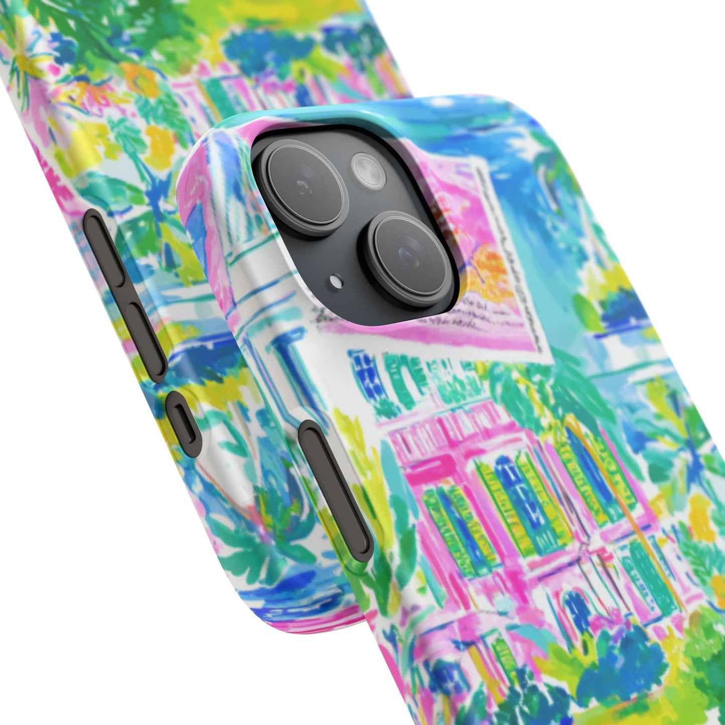 Tropical Pastel Beach Houses Print - PHONE CASE
