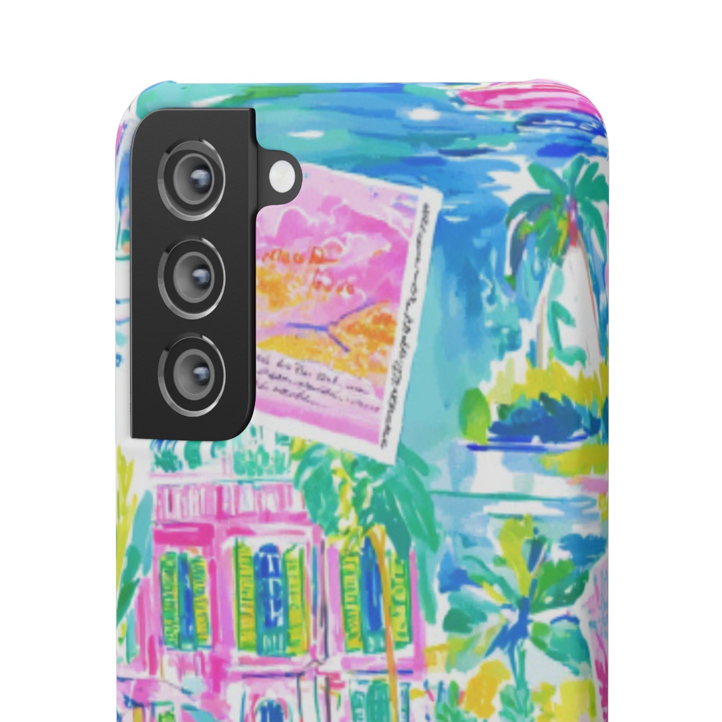 Tropical Pastel Beach Houses Print - PHONE CASE