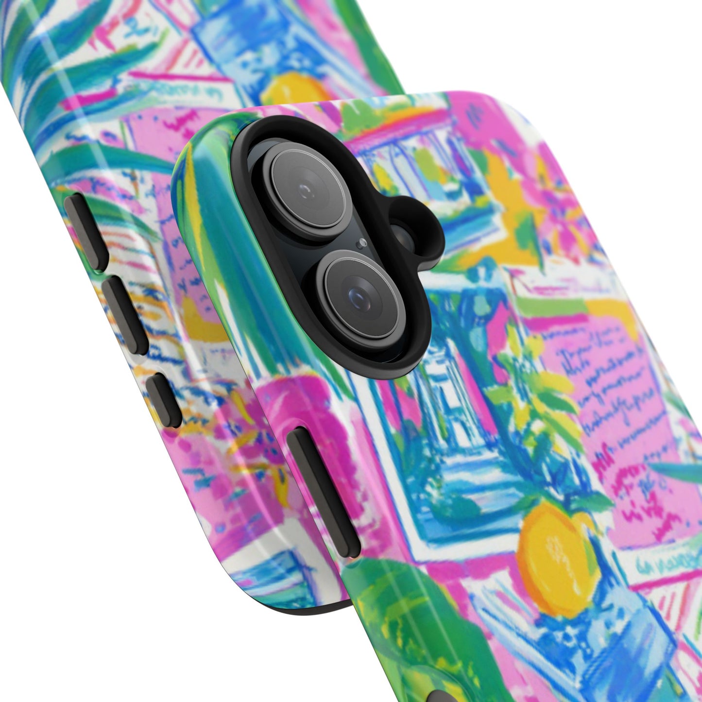 Tough Phone Case — Colorful Tropical Desk Pattern