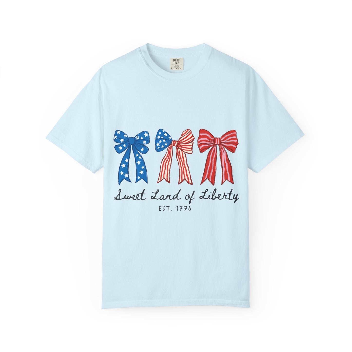 Patriotic Bows T-Shirt — "Sweet Land of Liberty" 4th of July Tee