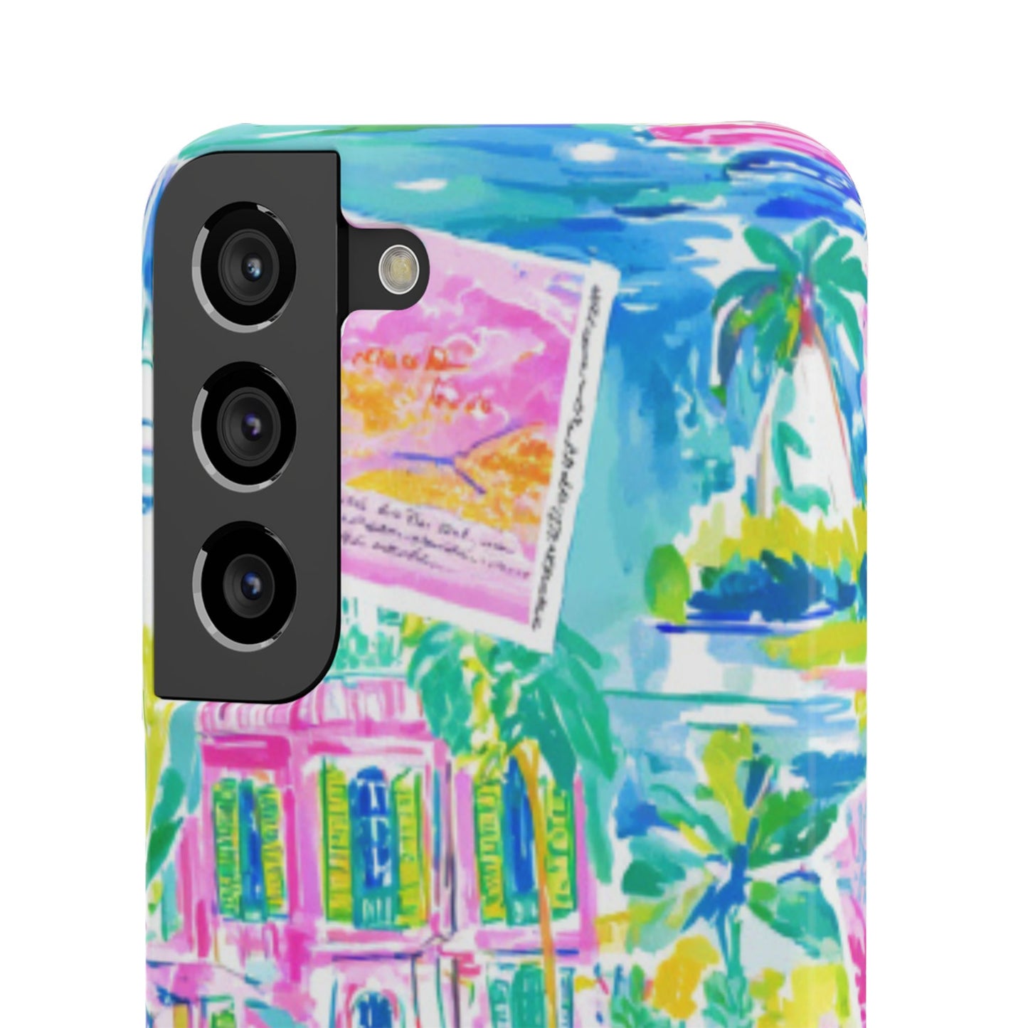 Tropical Pastel Beach Houses Print - PHONE CASE