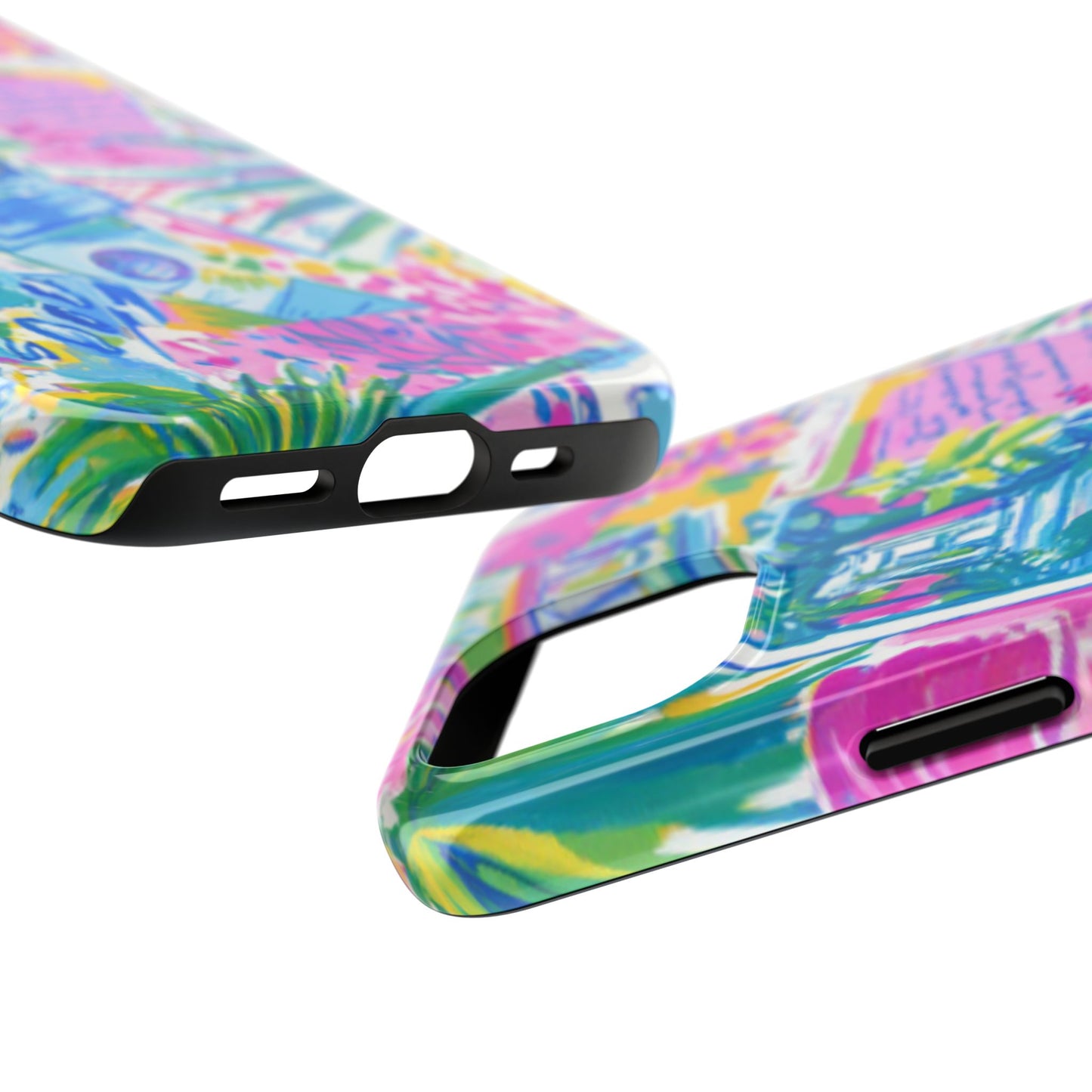 Tough Phone Case — Colorful Tropical Desk Pattern