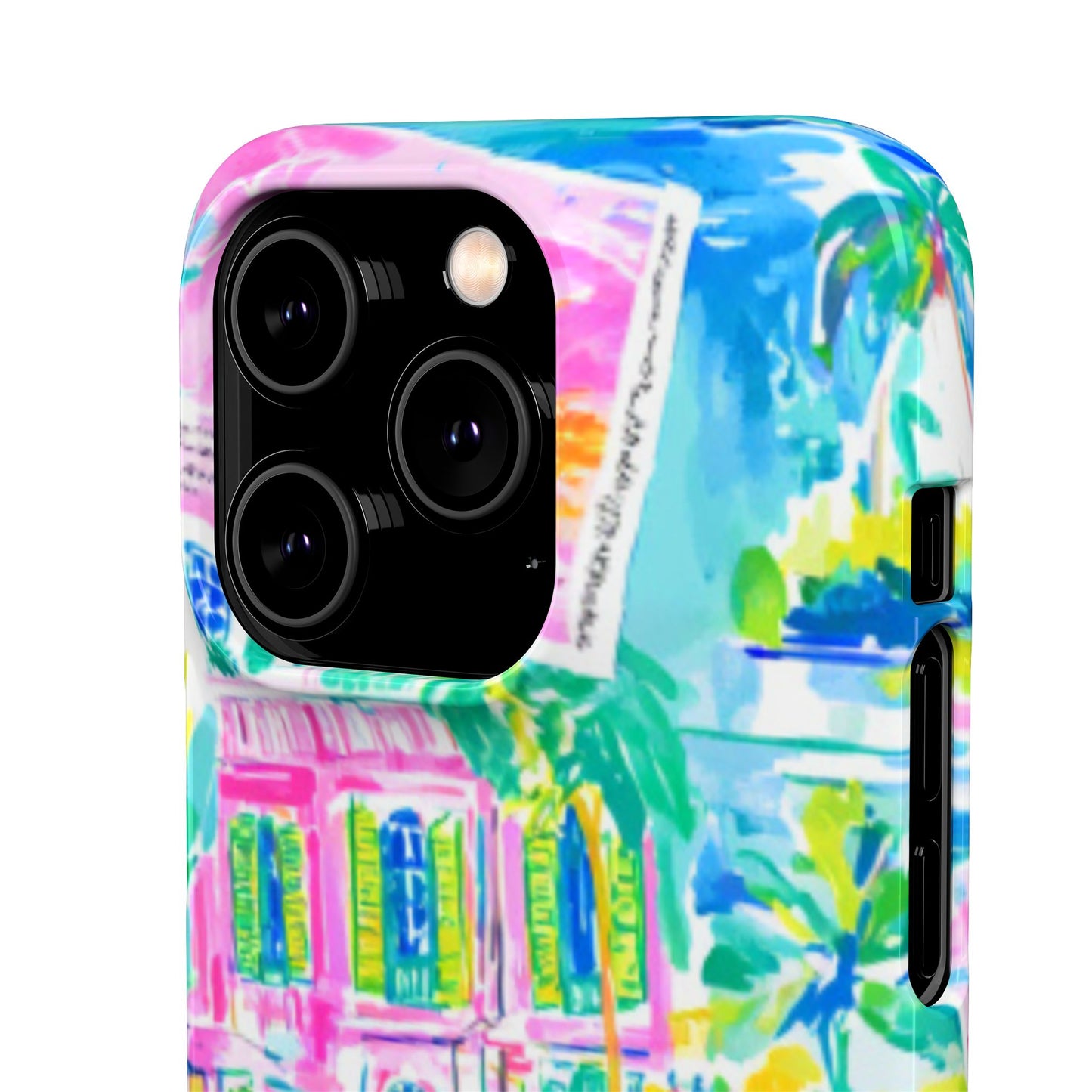 Tropical Pastel Beach Houses Print - PHONE CASE