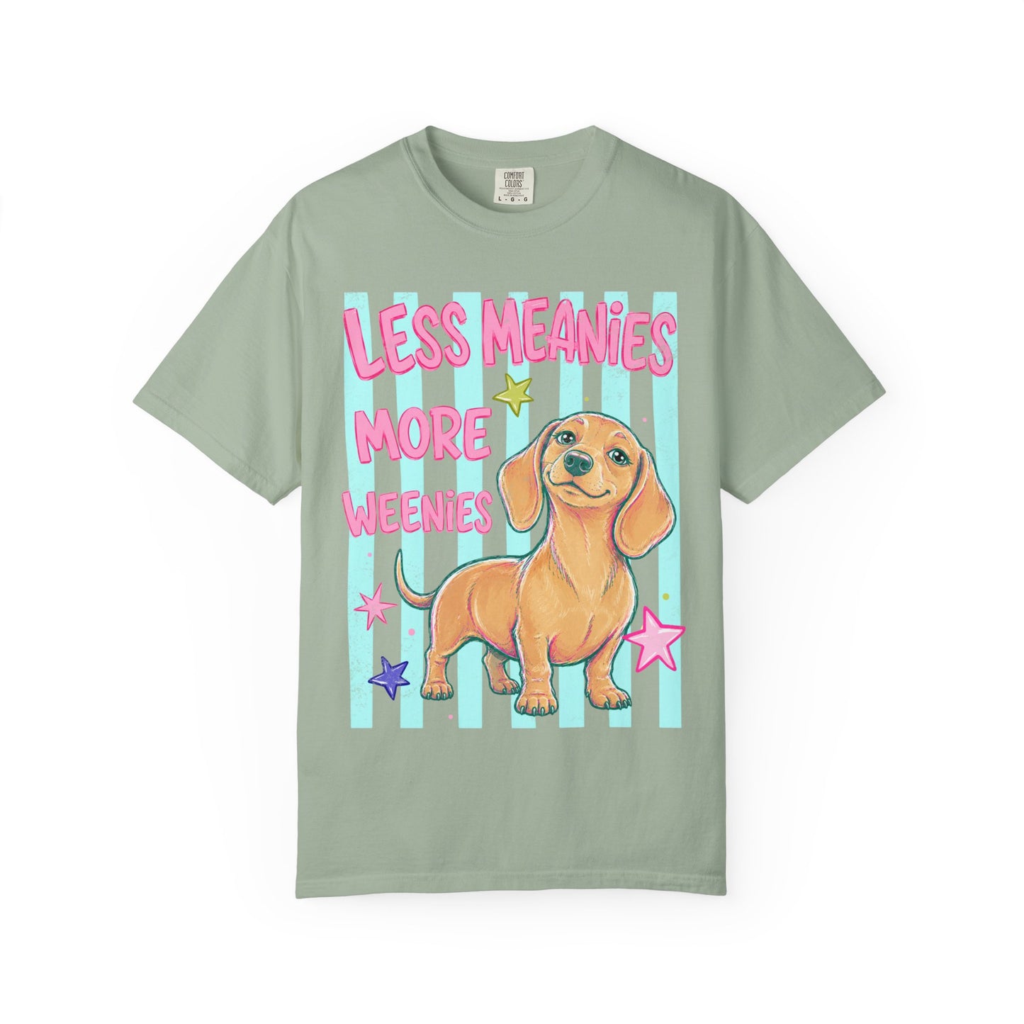Dachshund Graphic T-Shirt — "Less Meanies More Weenies" Cute Dog Tee