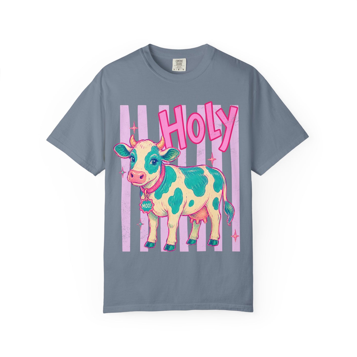 Holy Cow Graphic T-Shirt — Cute Pastel Cow Illustration