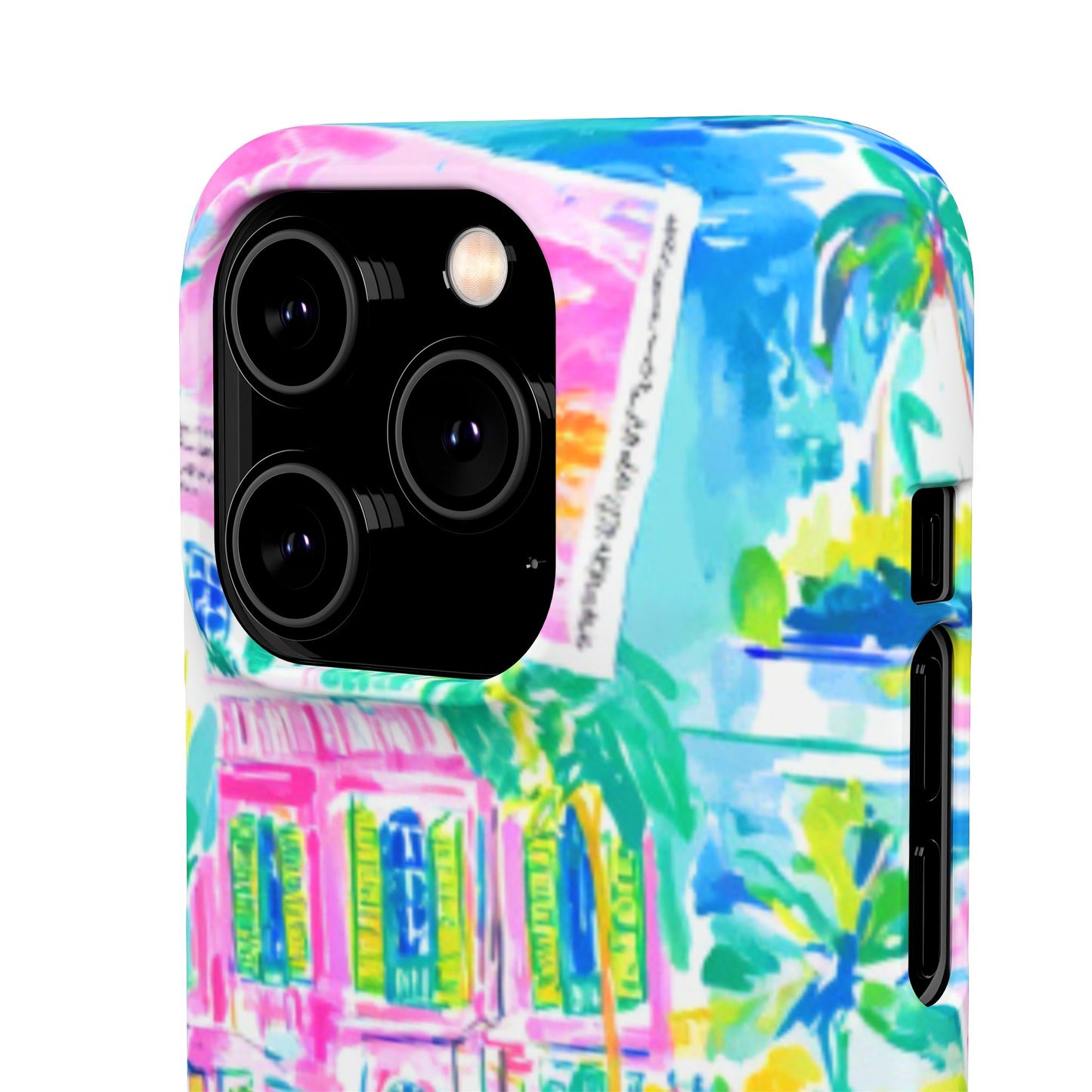 Tropical Pastel Beach Houses Print - PHONE CASE
