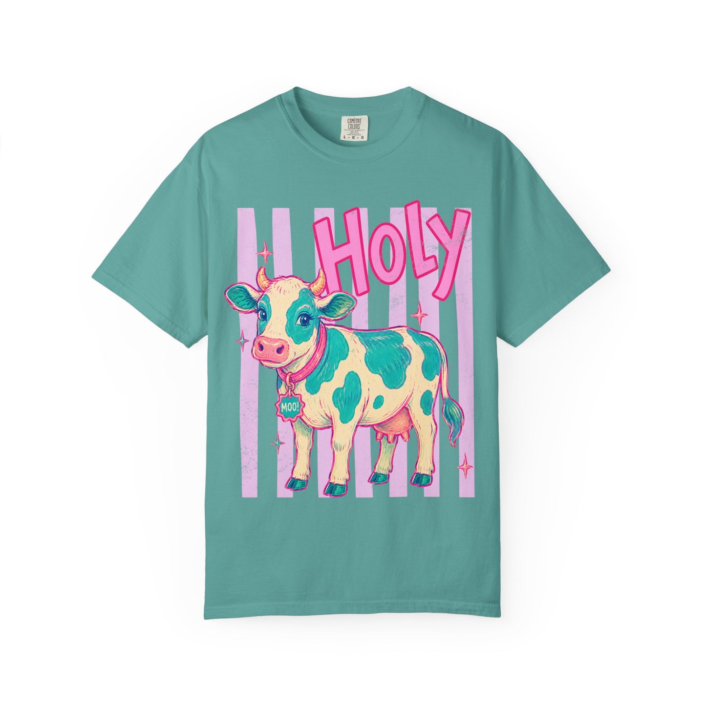 Holy Cow Graphic T-Shirt — Cute Pastel Cow Illustration