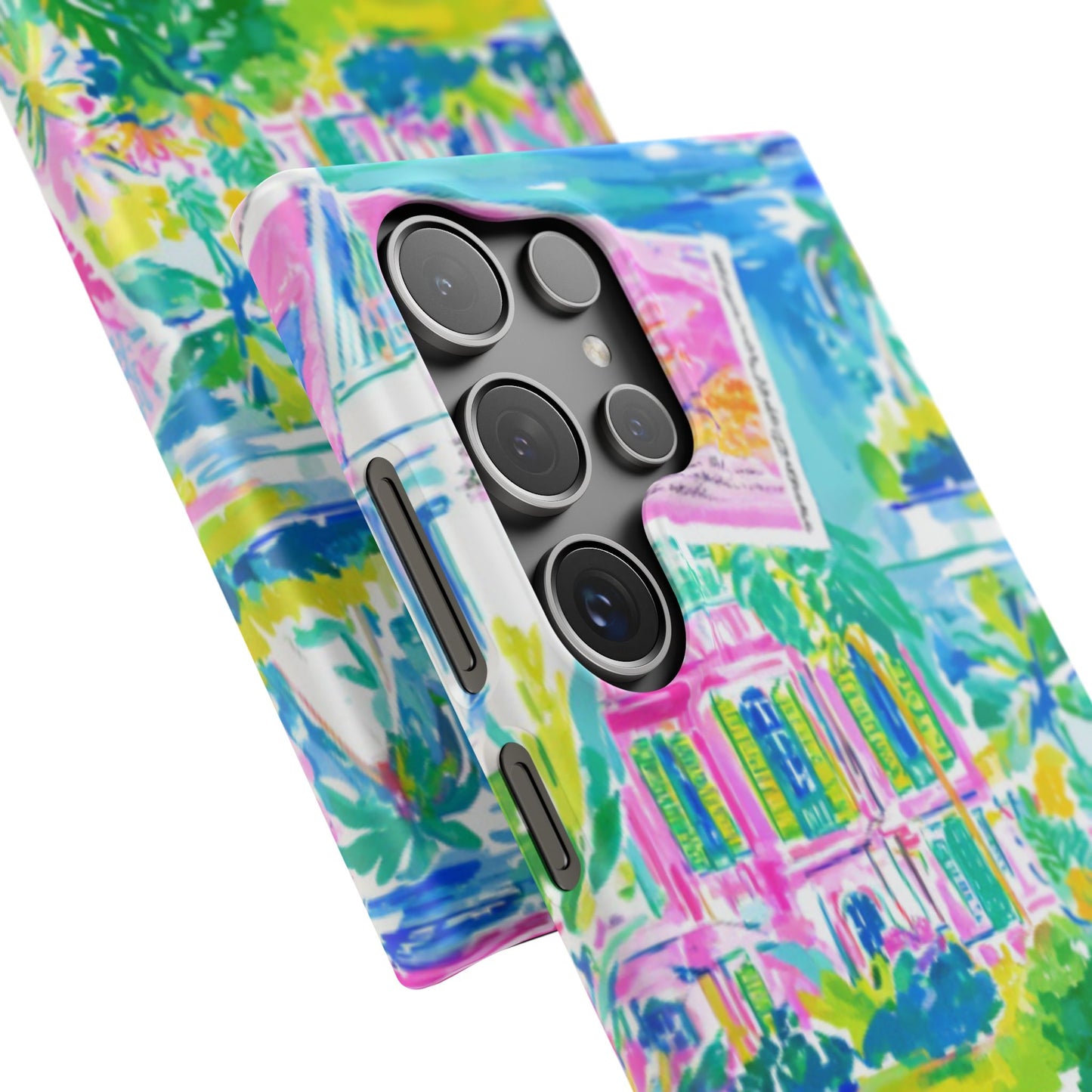 Tropical Pastel Beach Houses Print - PHONE CASE