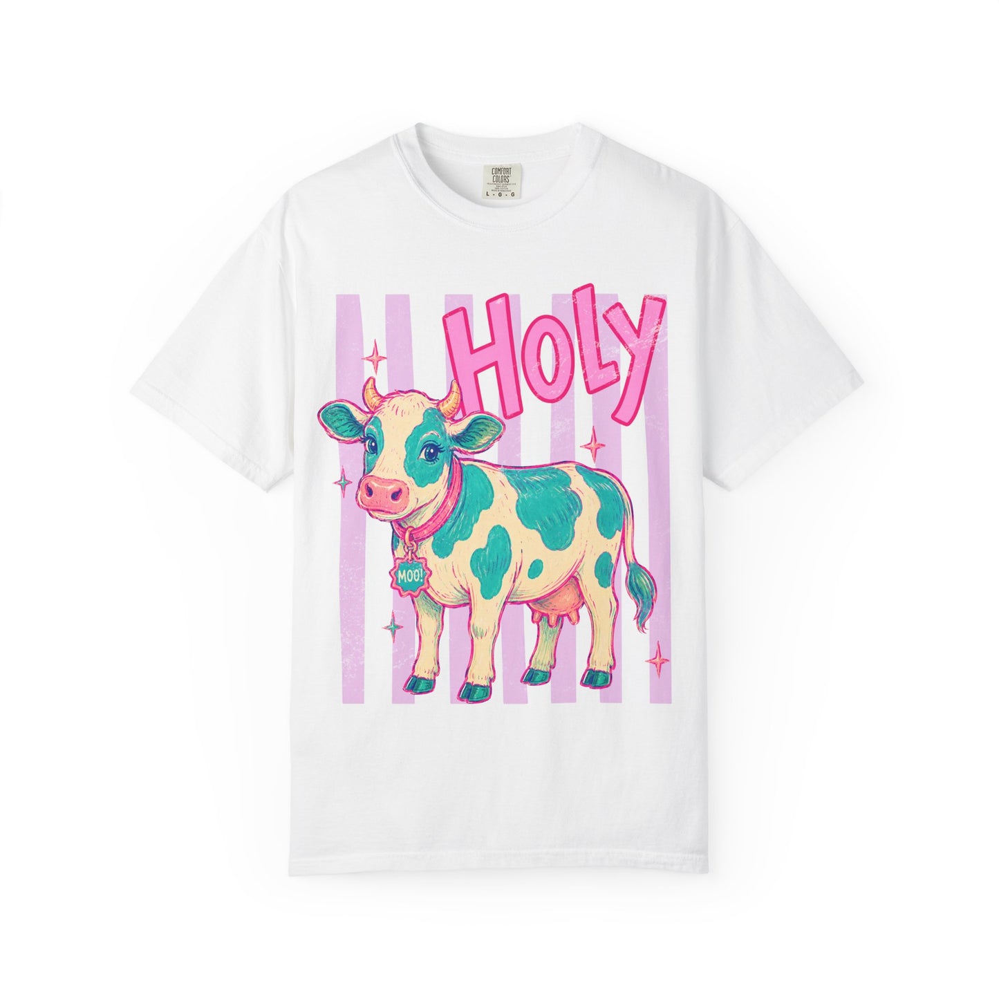 Holy Cow Graphic T-Shirt — Cute Pastel Cow Illustration