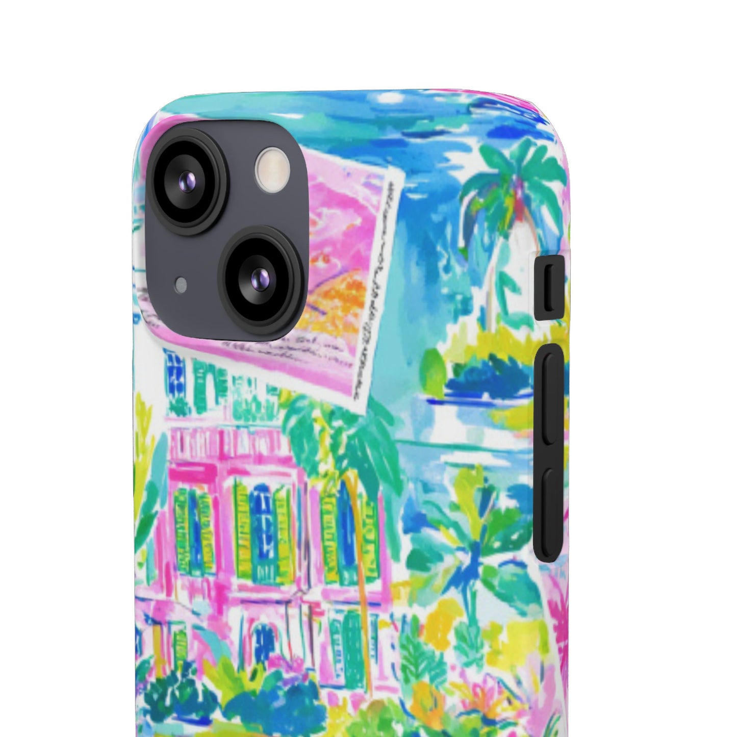 Tropical Pastel Beach Houses Print - PHONE CASE