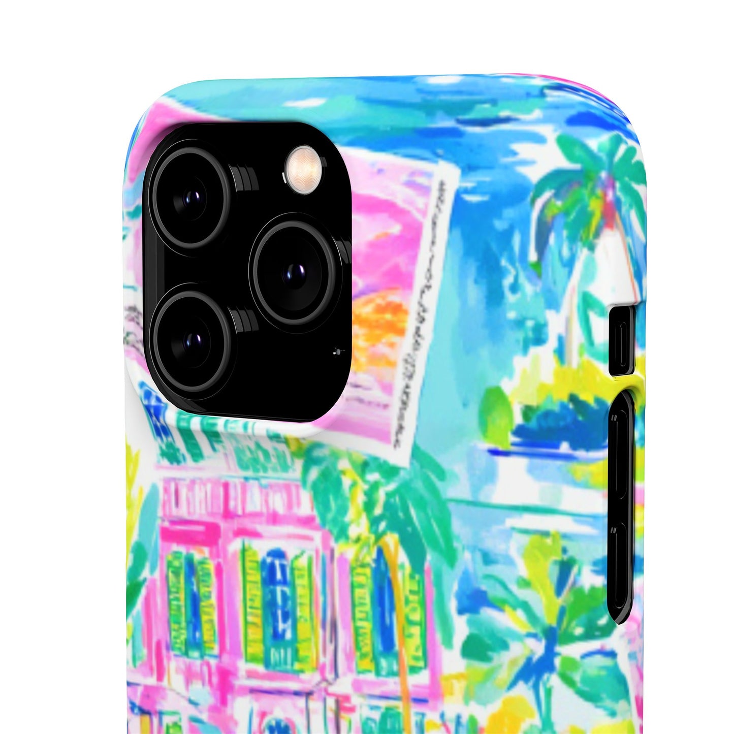 Tropical Pastel Beach Houses Print - PHONE CASE