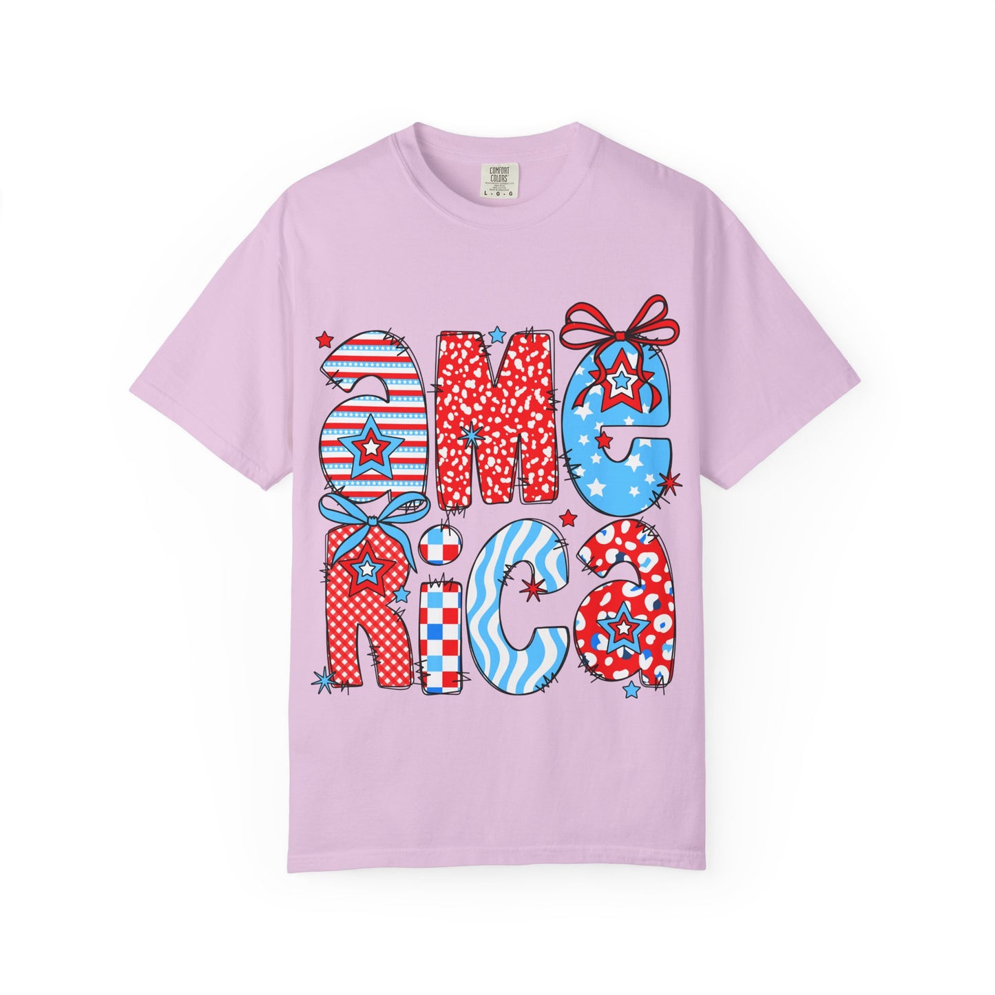 America Graphic T-Shirt — Patriotic Red White Blue 4th of July Tee