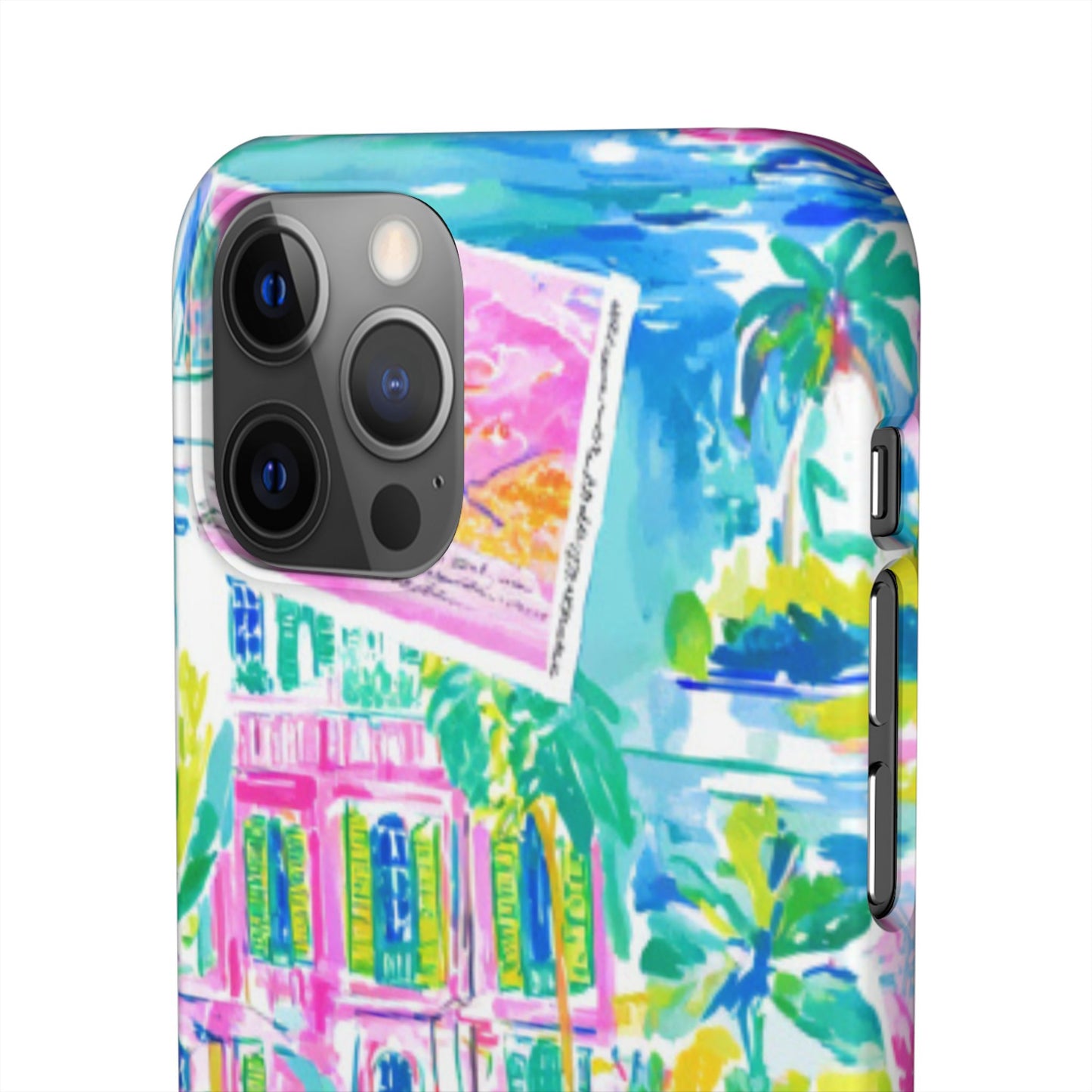 Tropical Pastel Beach Houses Print - PHONE CASE
