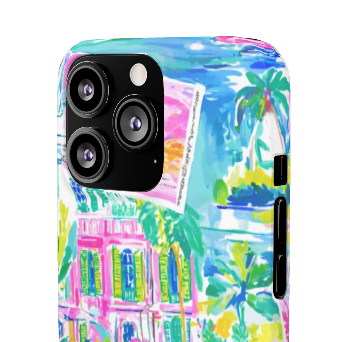 Tropical Pastel Beach Houses Print - PHONE CASE