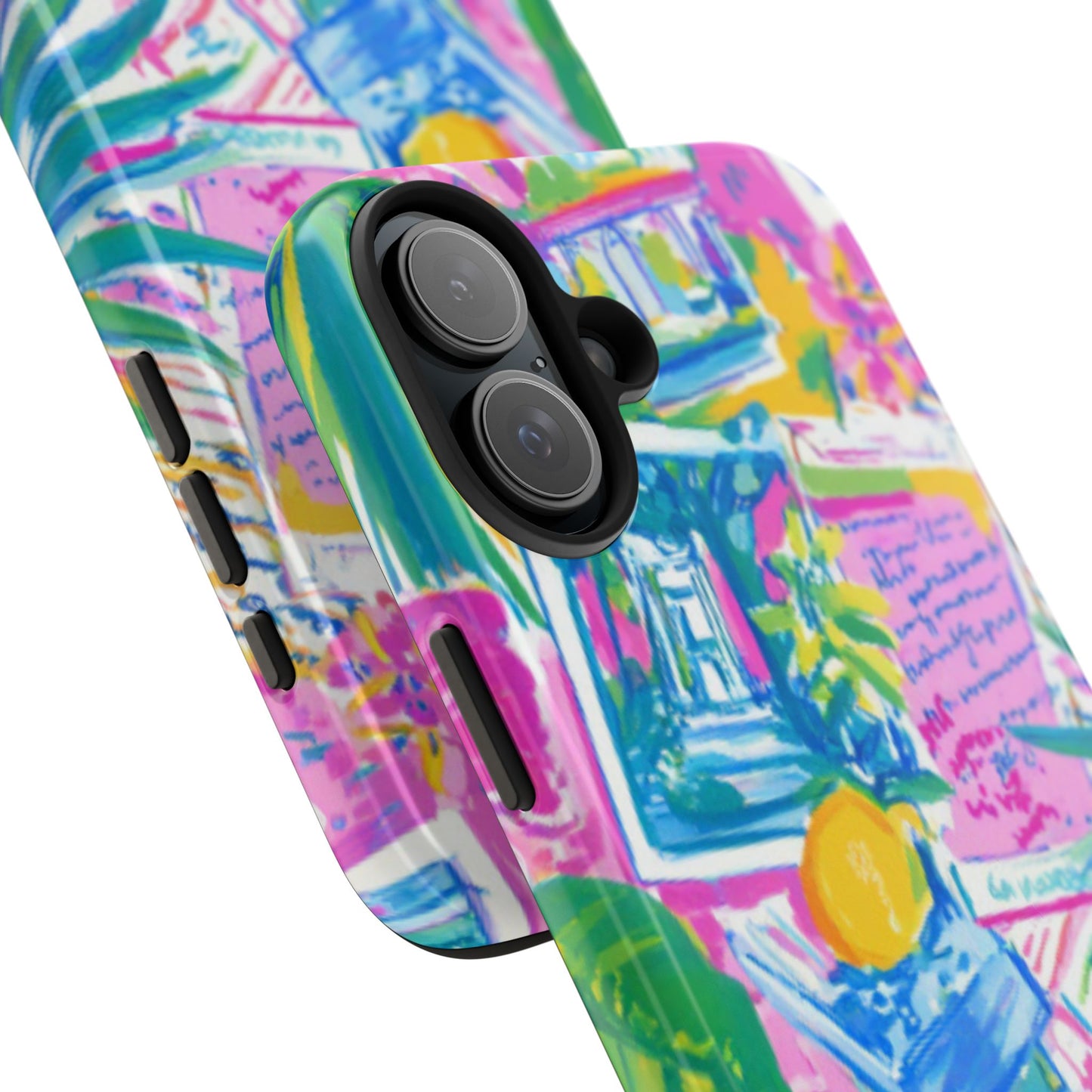 Tough Phone Case — Colorful Tropical Desk Pattern