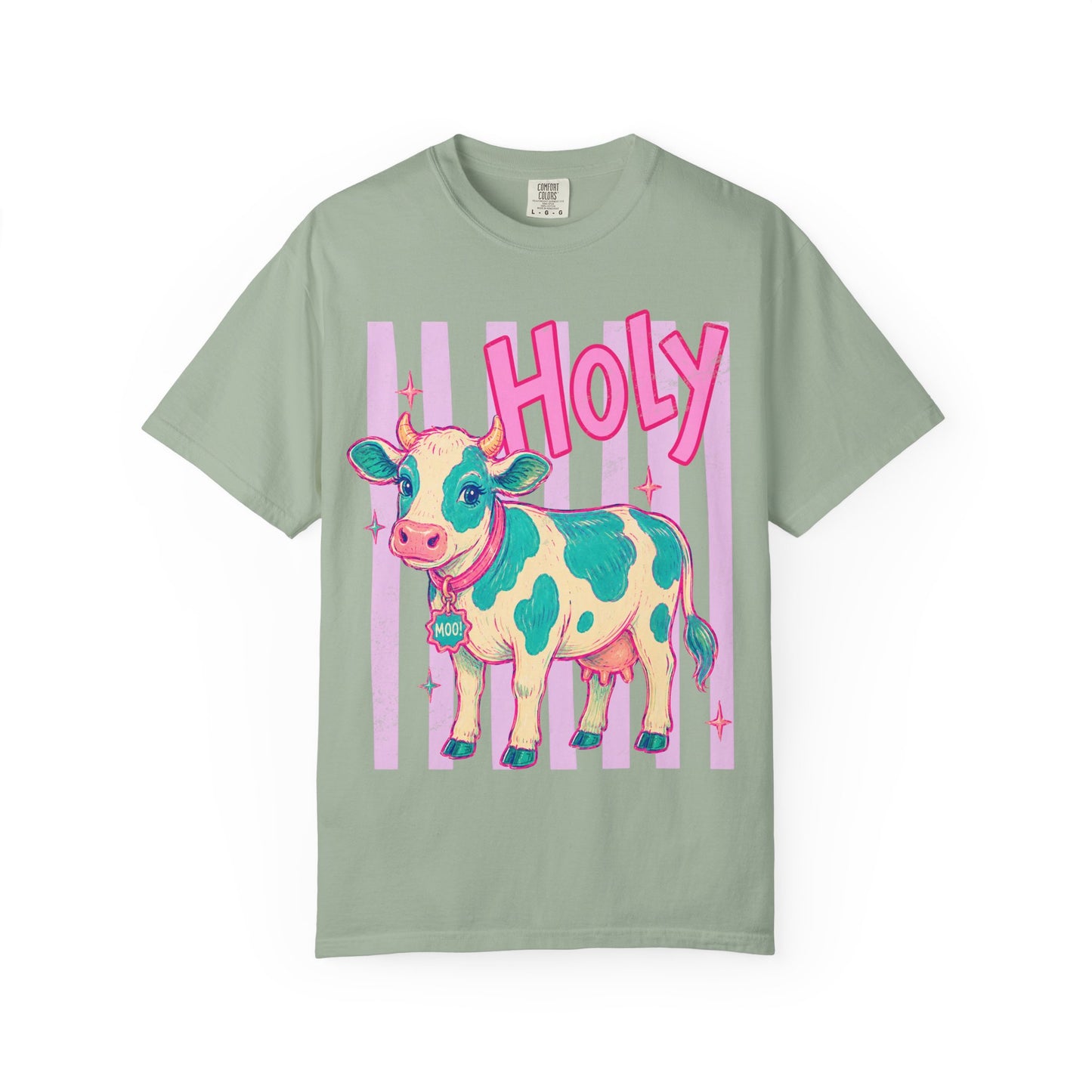 Holy Cow Graphic T-Shirt — Cute Pastel Cow Illustration