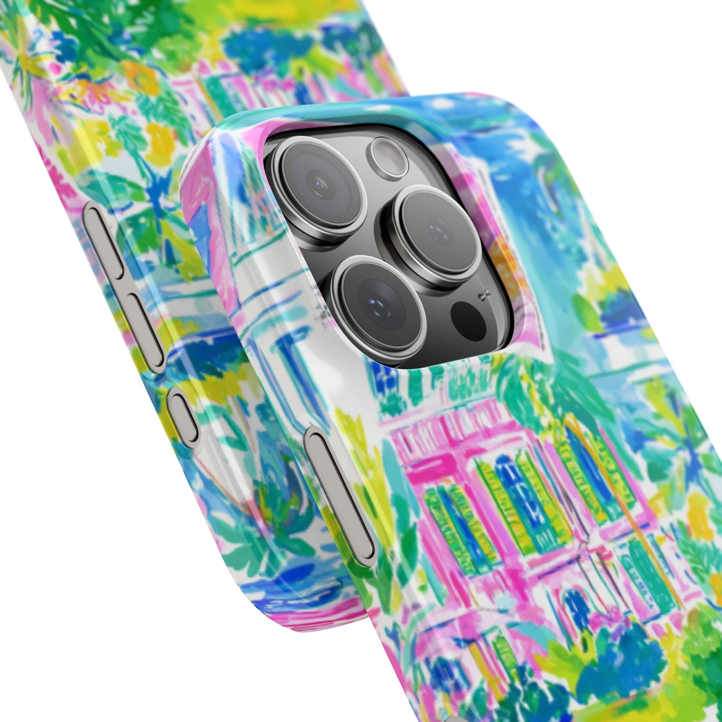 Tropical Pastel Beach Houses Print - PHONE CASE