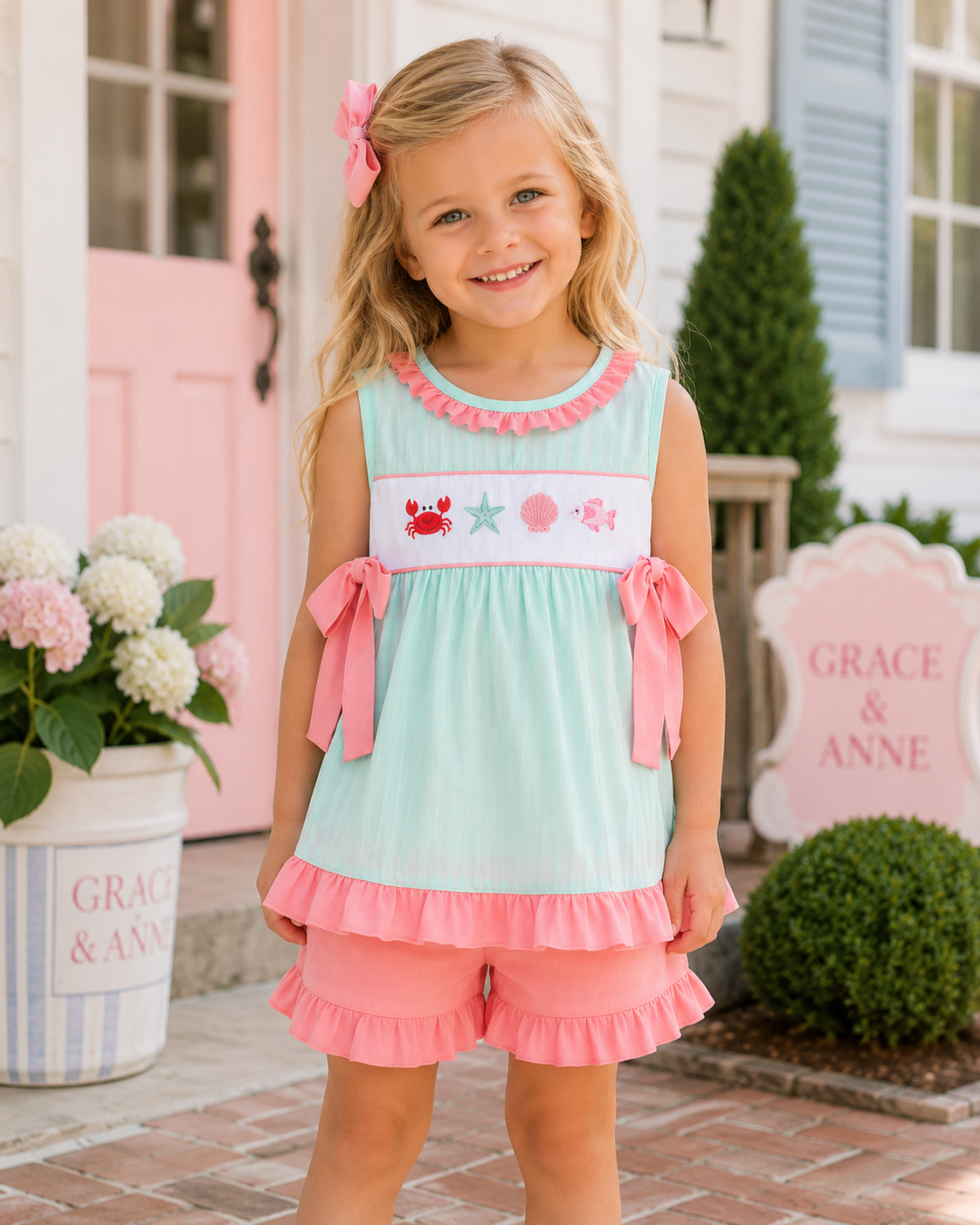 Green Marine Embroidered Jacquard Set