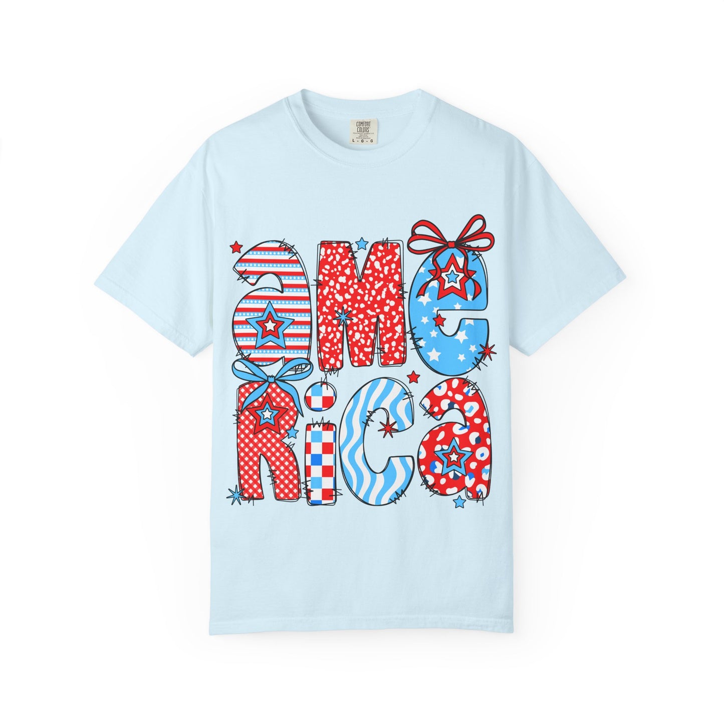 America Graphic T-Shirt — Patriotic Red White Blue 4th of July Tee